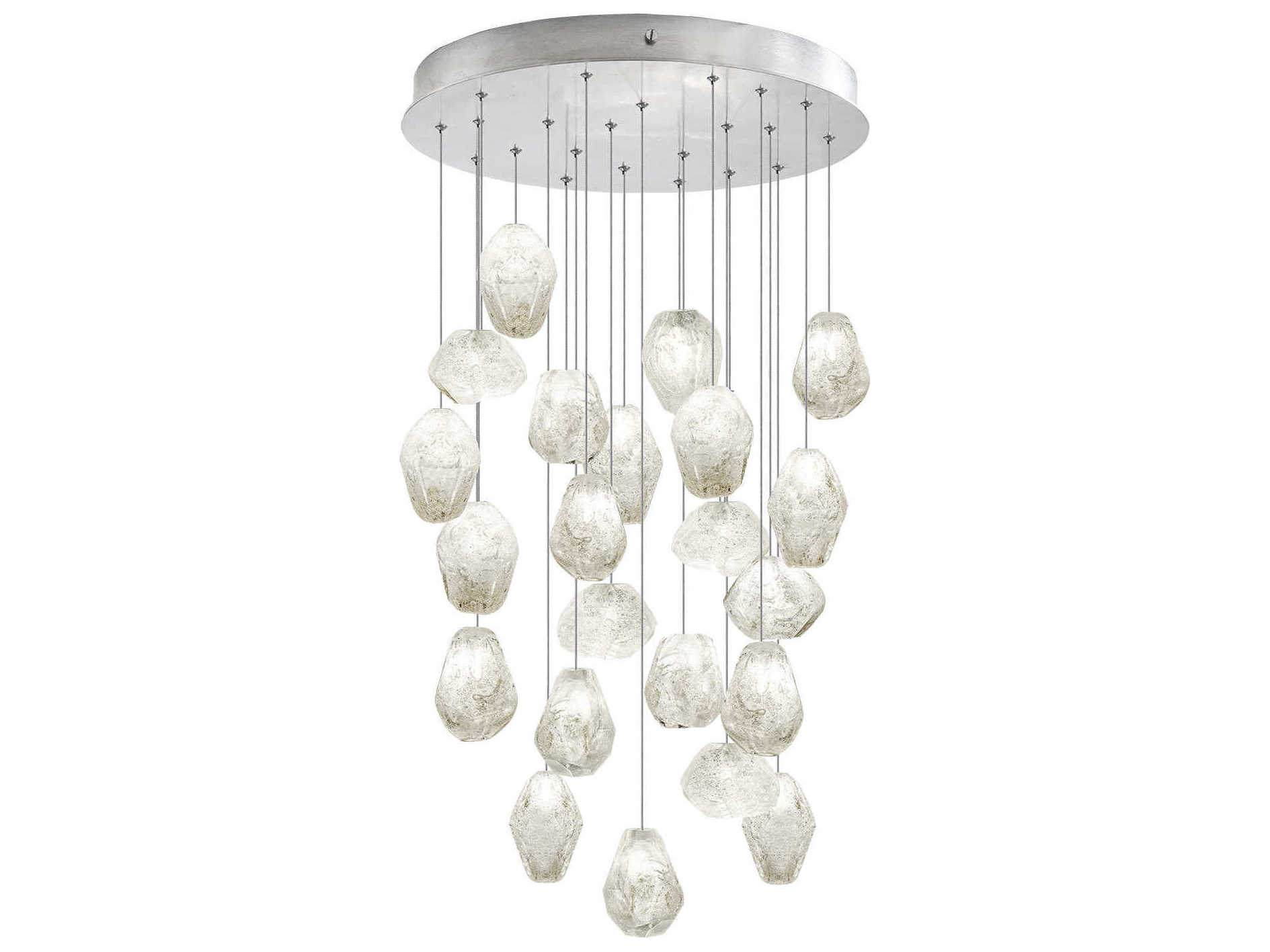 Fine Art Handcrafted Lighting Natural Inspirations 22-Light Silver Glass LED Pendant