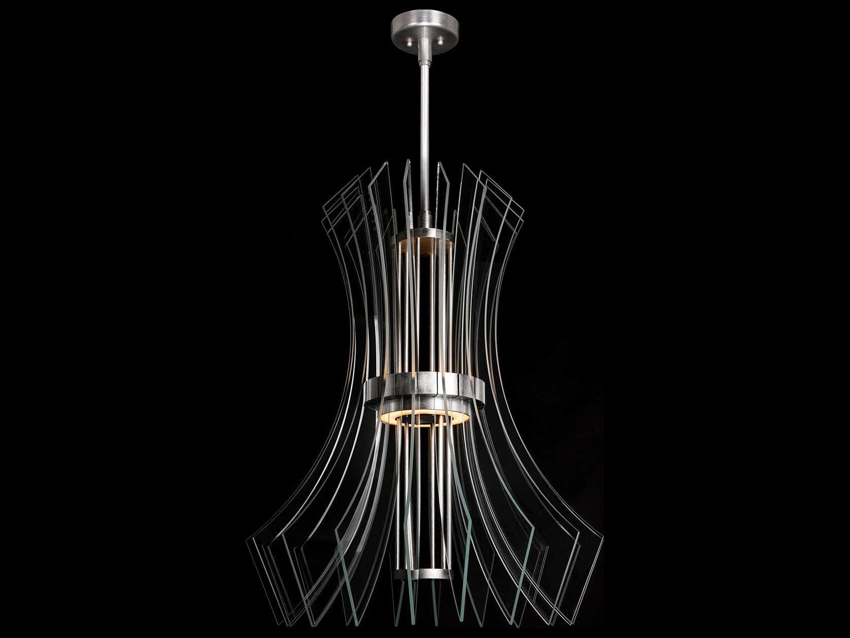 Fine Art Handcrafted Lighting Newton 3-Light Silver Crystal LED Round Pendant