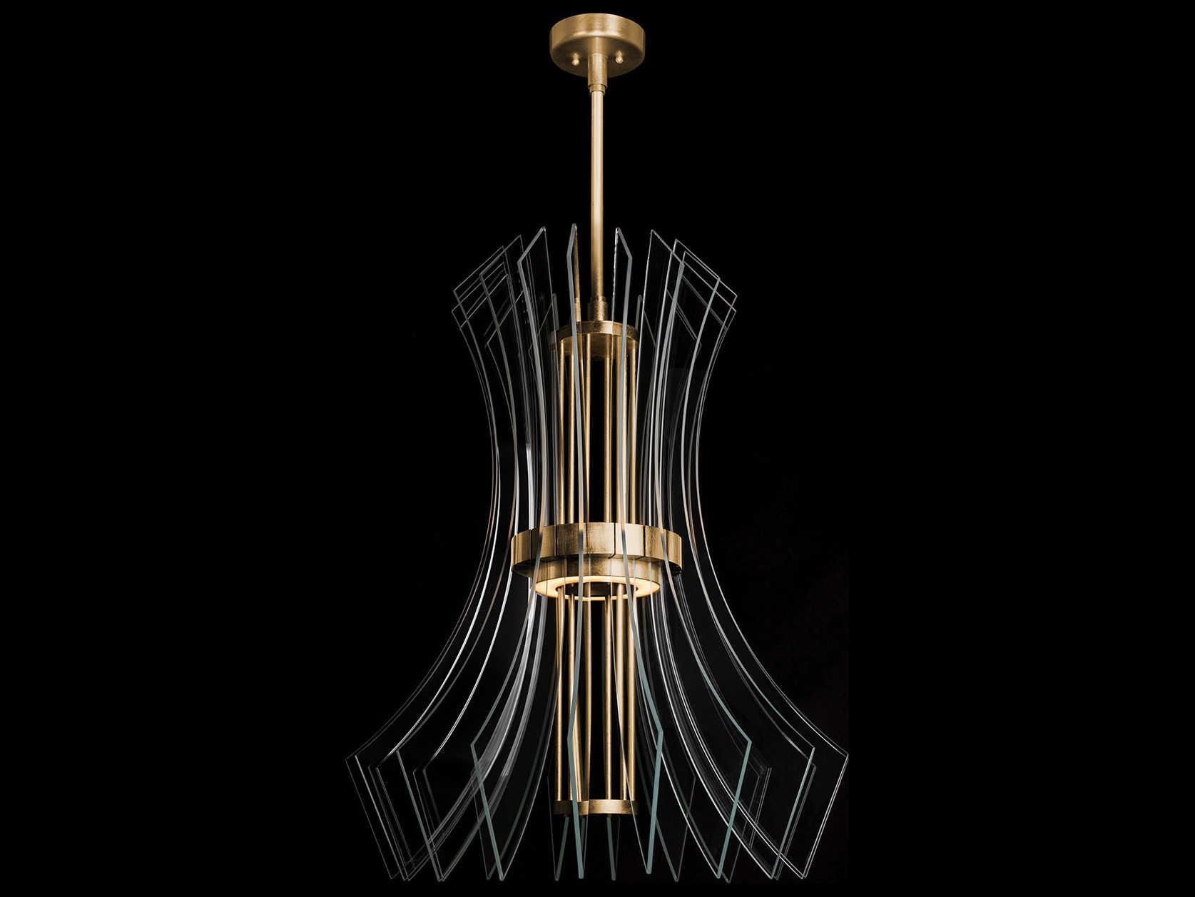 Fine Art Handcrafted Lighting Newton 3-Light Gold Crystal LED Round Pendant