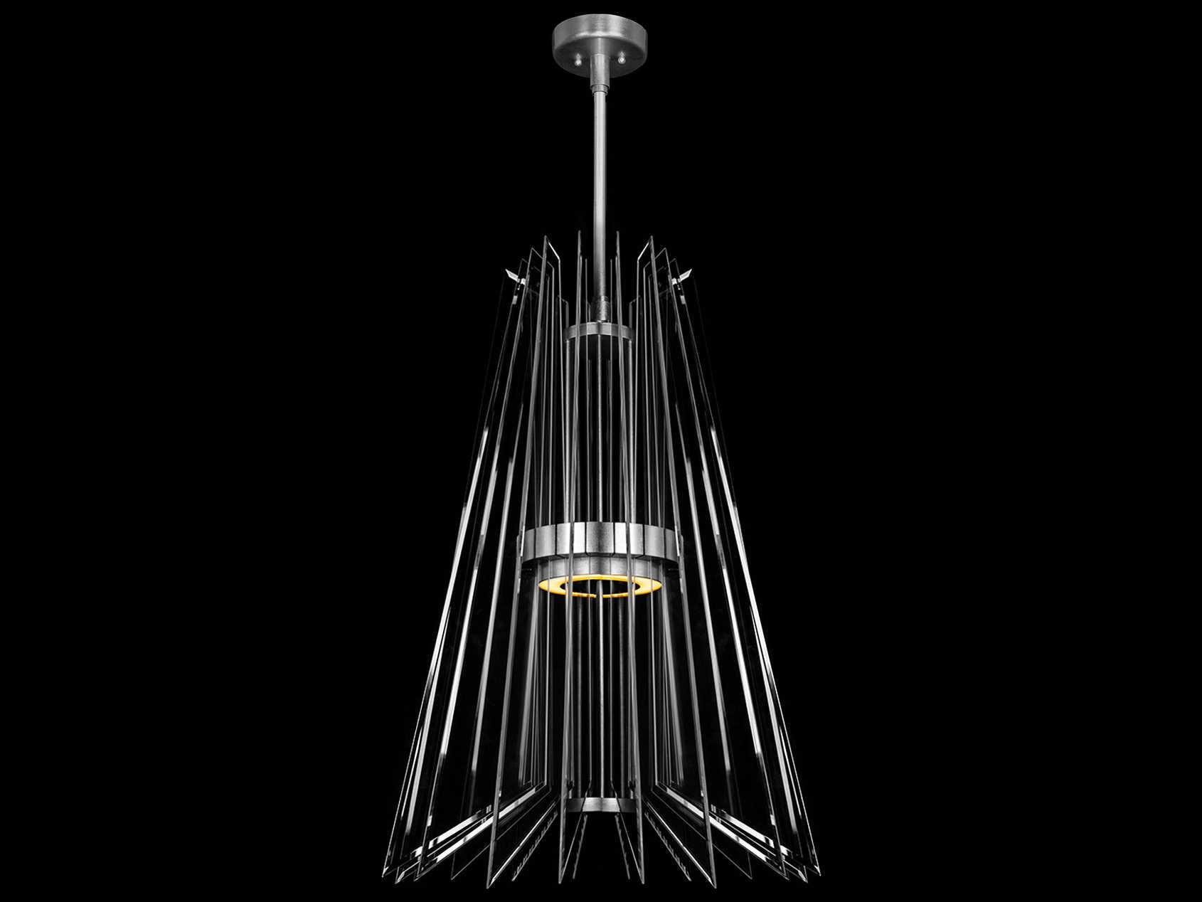 Fine Art Handcrafted Lighting Newton 3-Light Silver Crystal LED Round Pendant