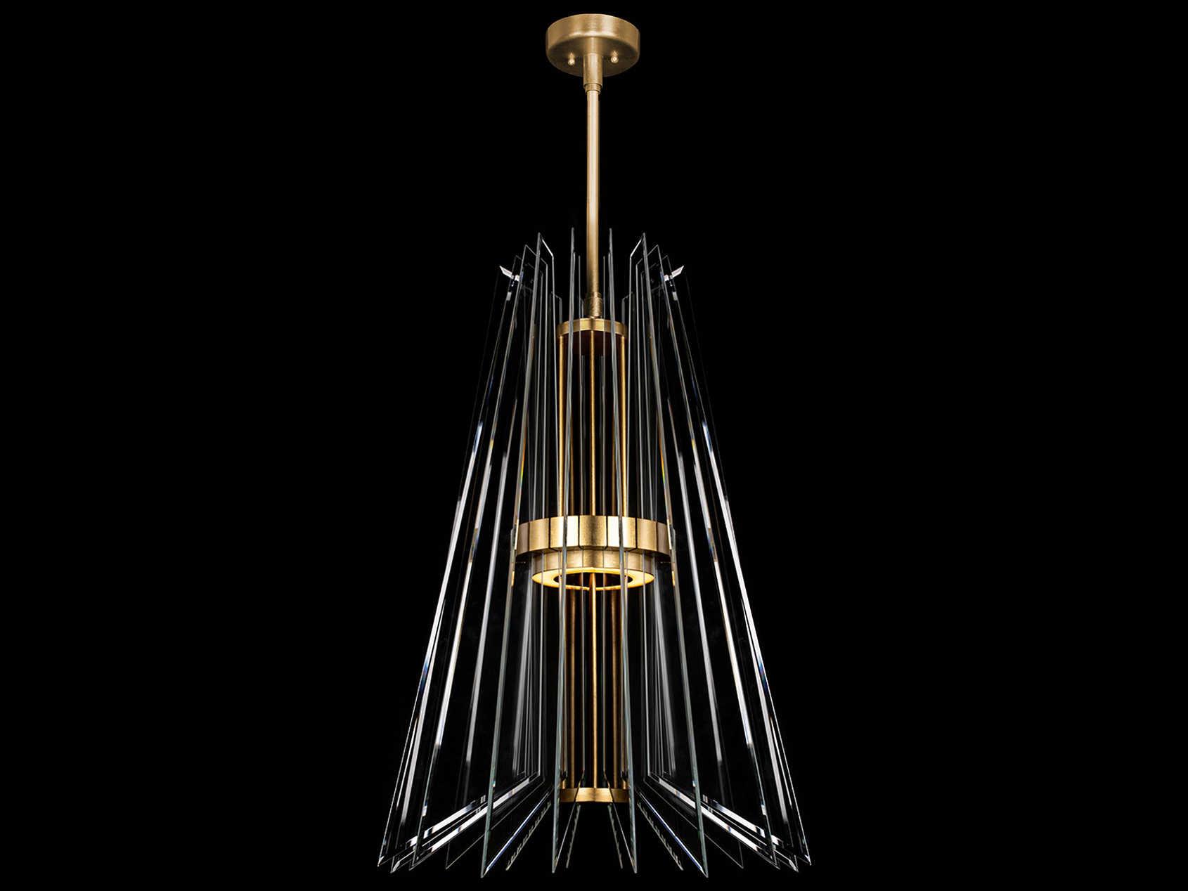 Fine Art Handcrafted Lighting Newton 3-Light Gold Crystal LED Pendant