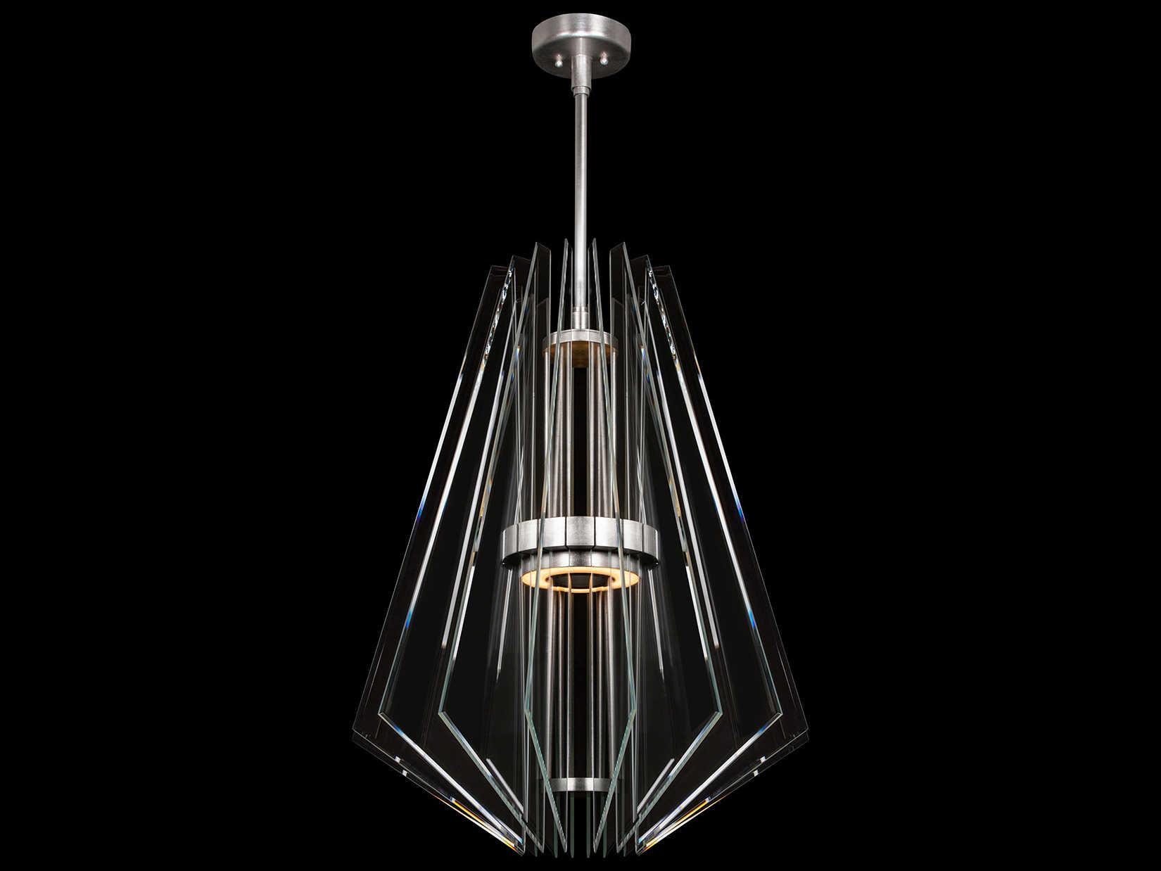 Fine Art Handcrafted Lighting Newton 3-Light Silver Crystal LED Round Pendant