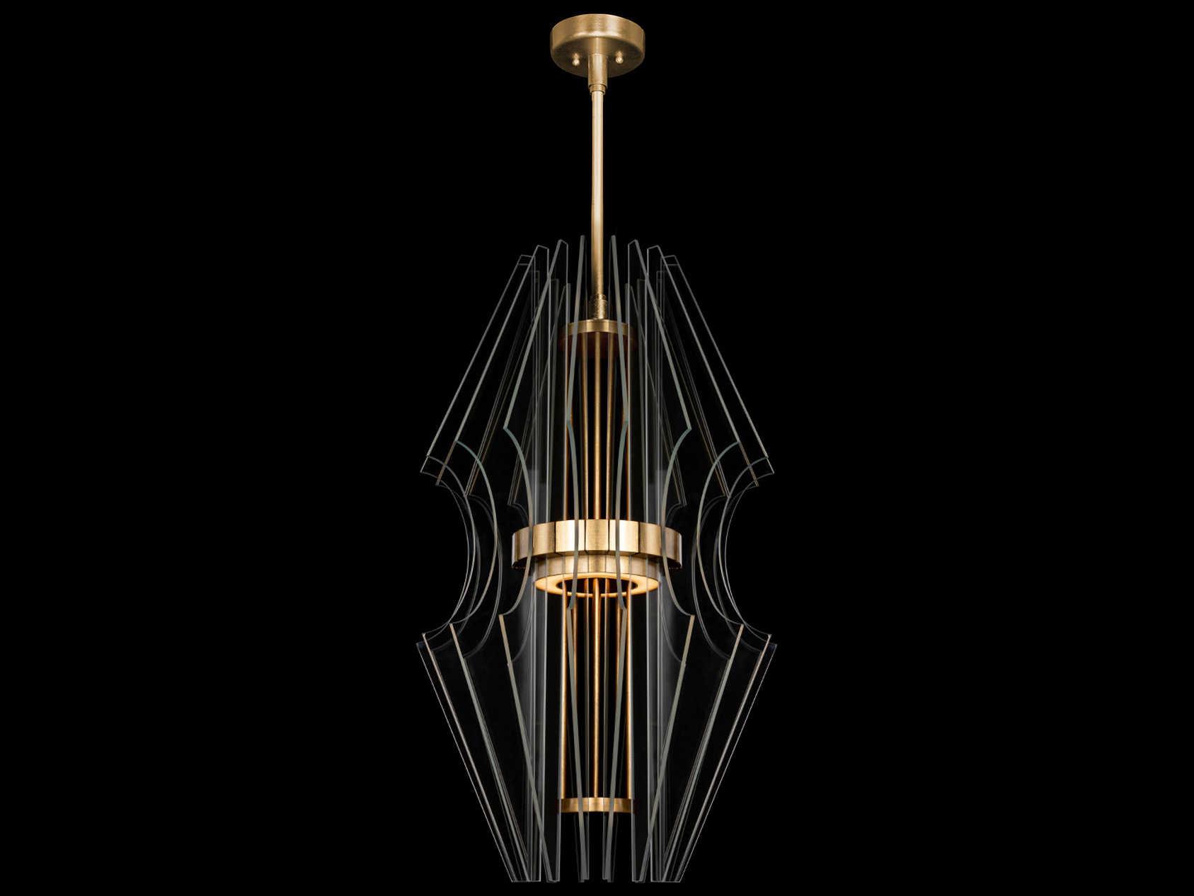 Fine Art Handcrafted Lighting Newton 3-Light Gold Crystal LED Round Pendant