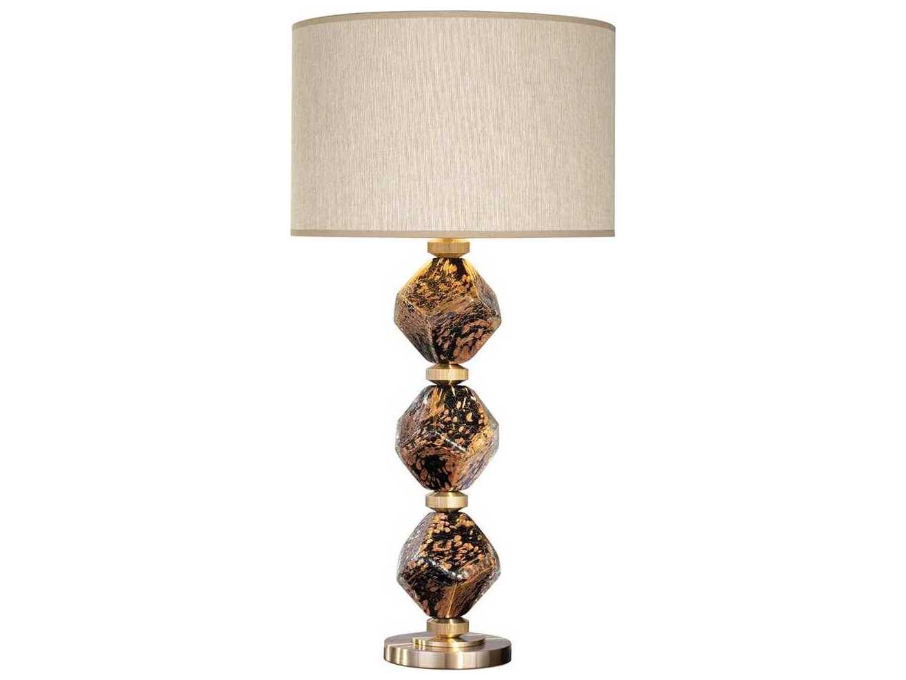 Fine Art Handcrafted Lighting Natural Inspirations Ebony Black Gold LED Buffet Lamp