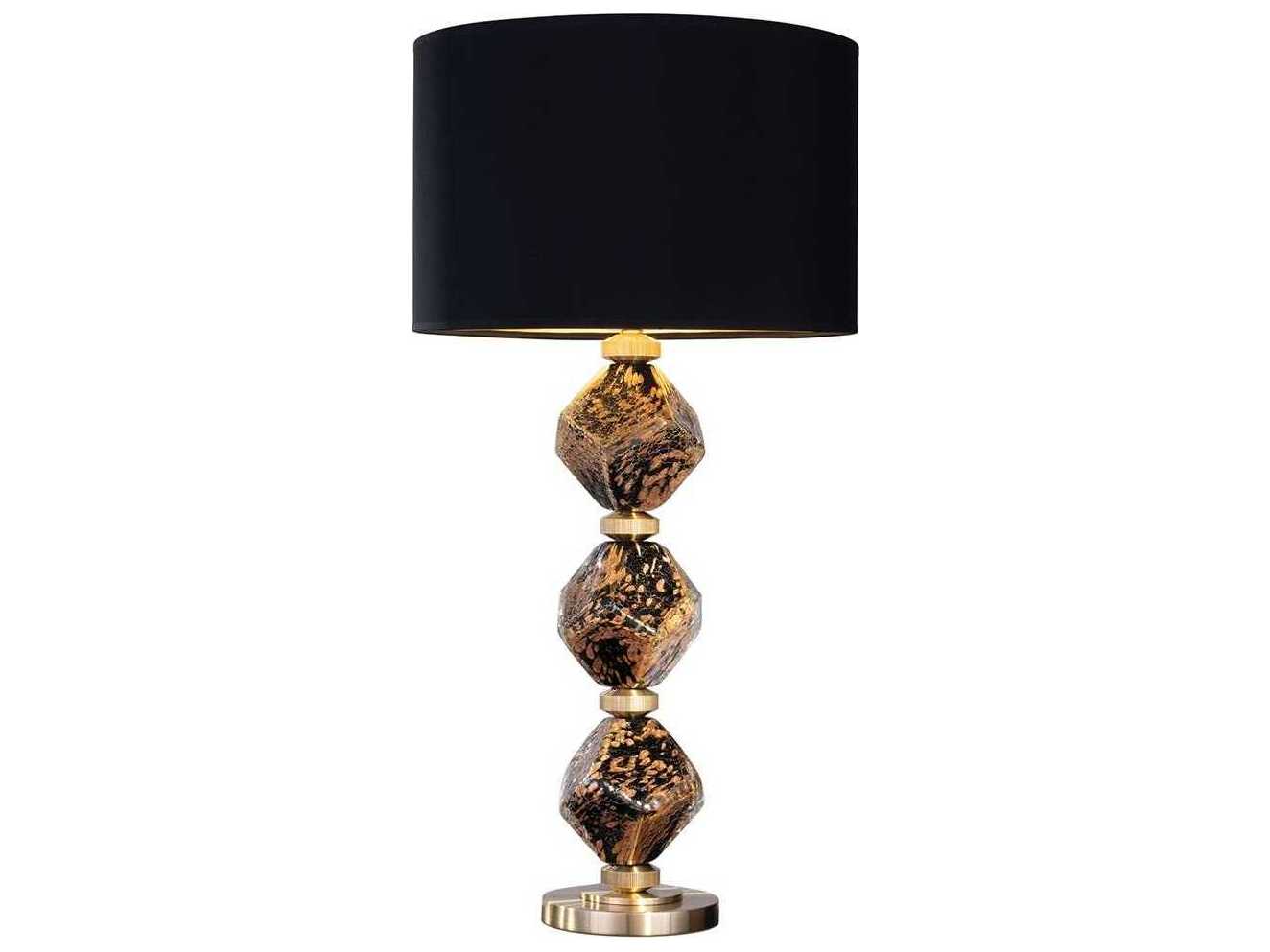 Fine Art Handcrafted Lighting Natural Inspirations Ebony Black Gold Glass LED Buffet Lamp