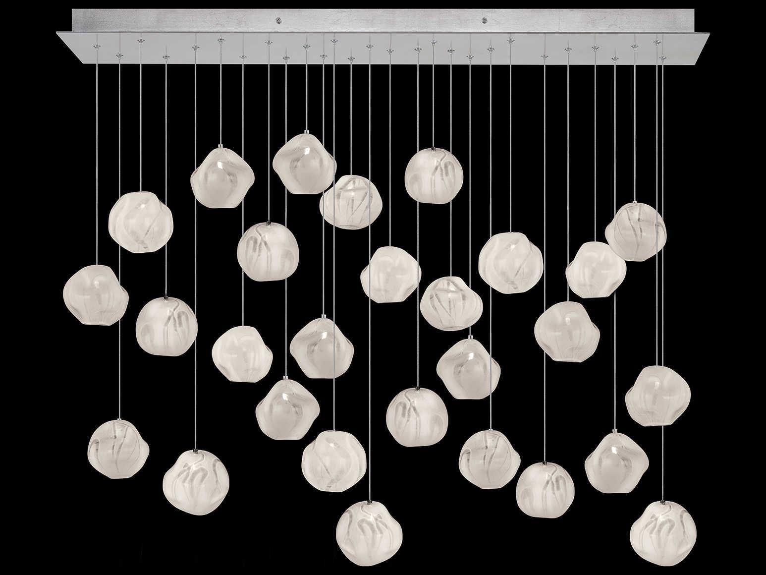 Fine Art Handcrafted Lighting Vesta 28-Light Silver Glass LED Globe Island Pendant