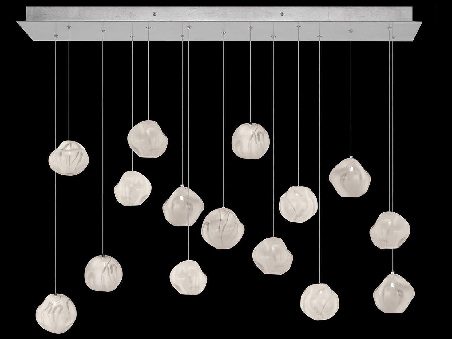 Fine Art Handcrafted Lighting Vesta 15-Light Silver Glass LED Globe Island Pendant