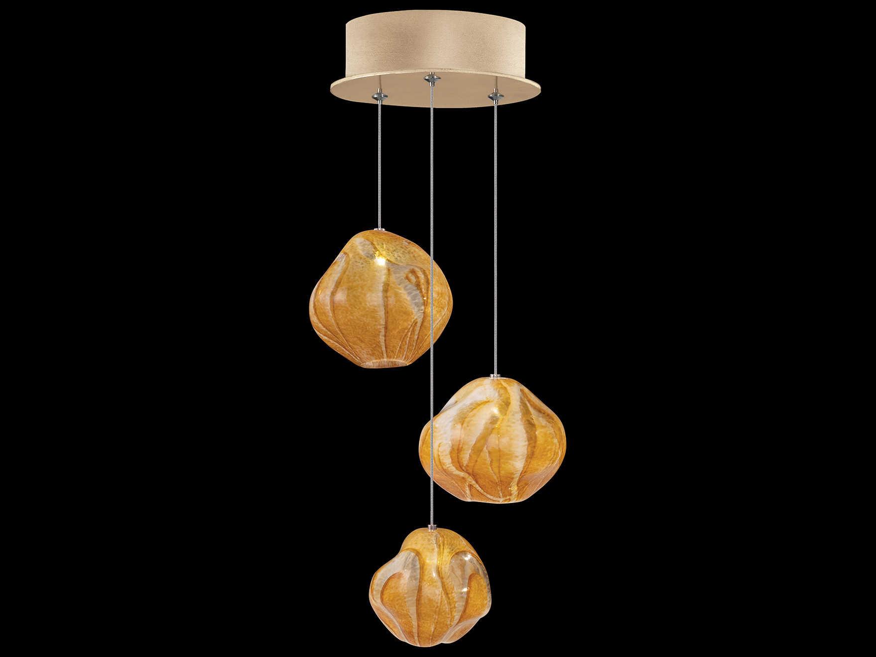 Fine Art Handcrafted Lighting Vesta 3-Light Gold Glass LED Globe Mini Pendant