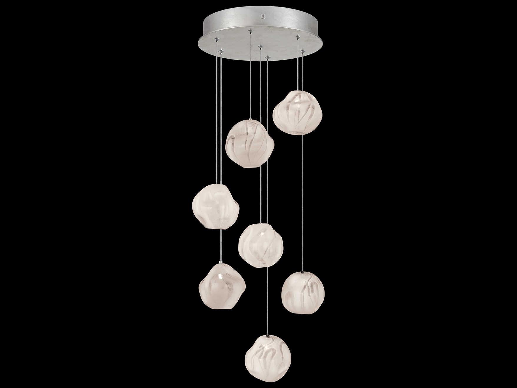 Fine Art Handcrafted Lighting Vesta 7-Light Silver Glass LED Globe Pendant