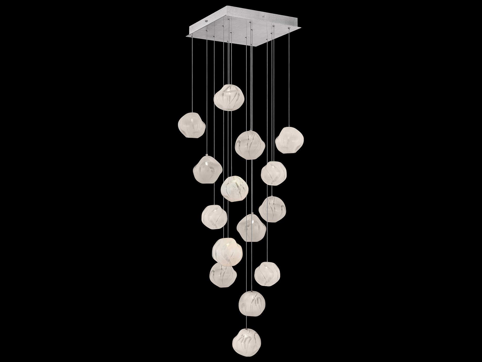 Fine Art Handcrafted Lighting Vesta 15-Light Silver Glass LED Globe Pendant