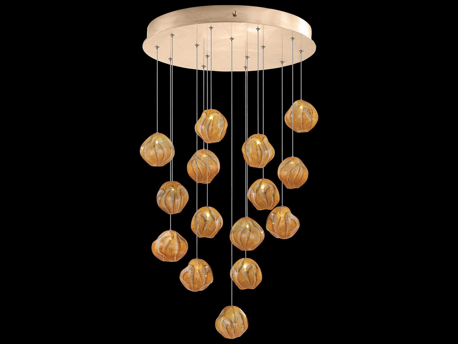 Fine Art Handcrafted Lighting Vesta 15-Light Gold Glass LED Globe Pendant