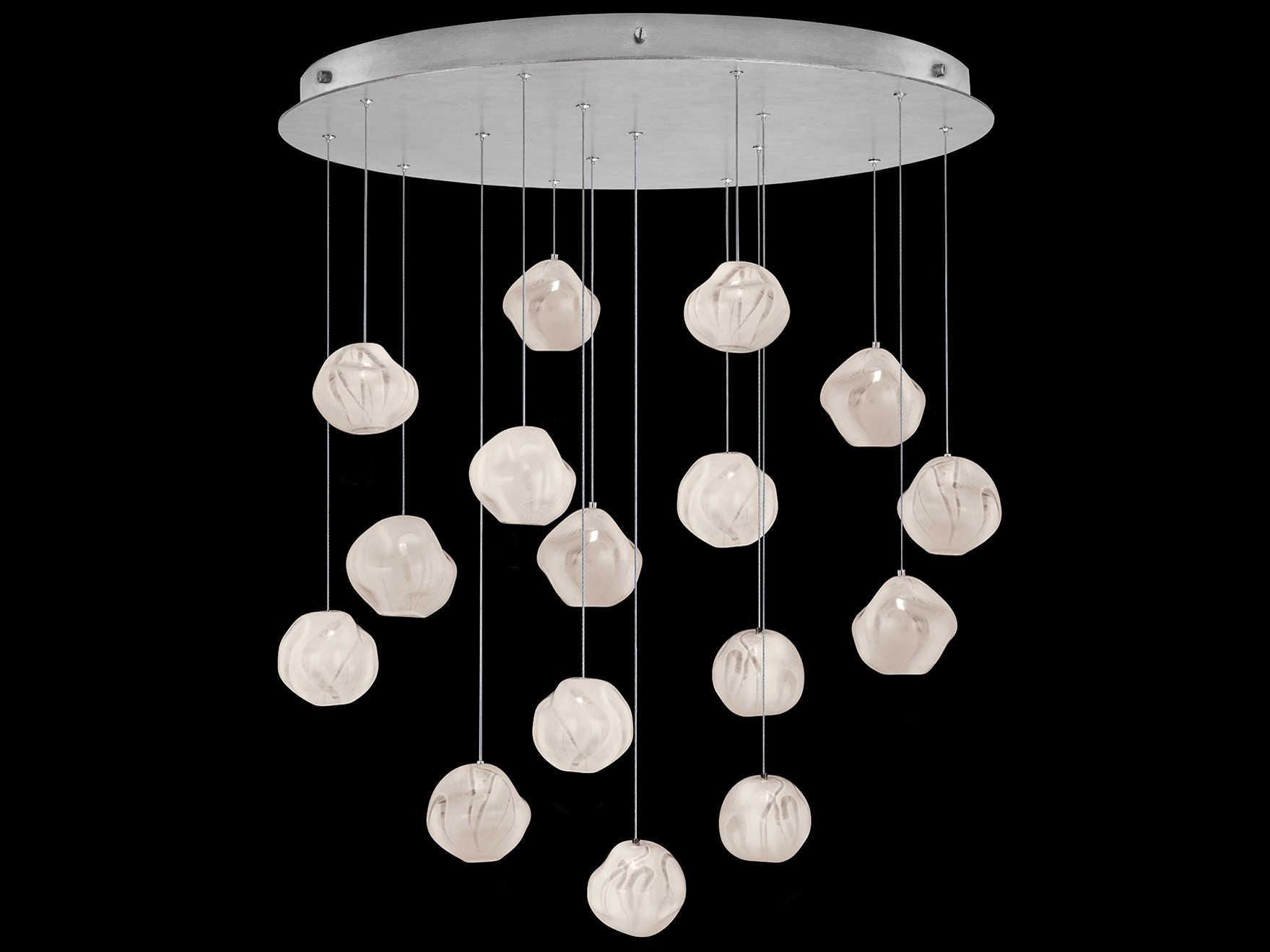 Fine Art Handcrafted Lighting Vesta 16-Light6-Light Silver Glass LED Globe Pendant