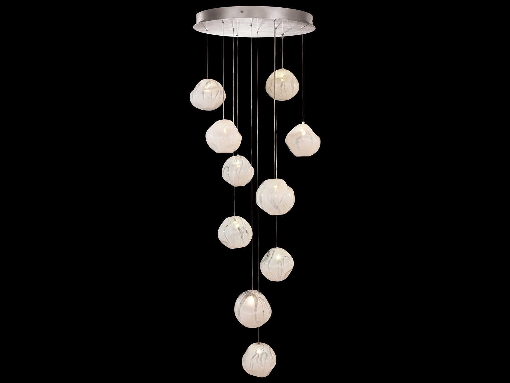 Fine Art Handcrafted Lighting Vesta 10-Light Silver Glass LED Globe Pendant