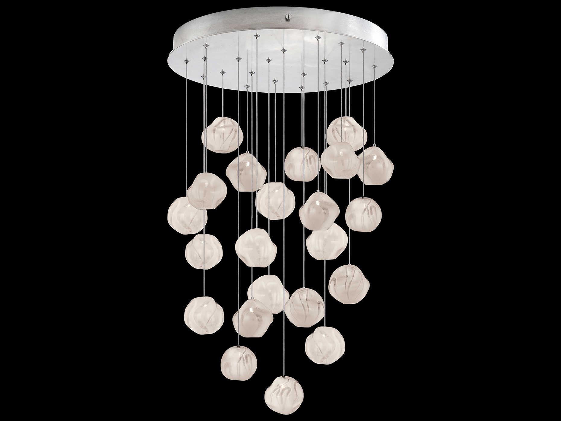 Fine Art Handcrafted Lighting Vesta 22-Light Silver Glass LED Globe Pendant