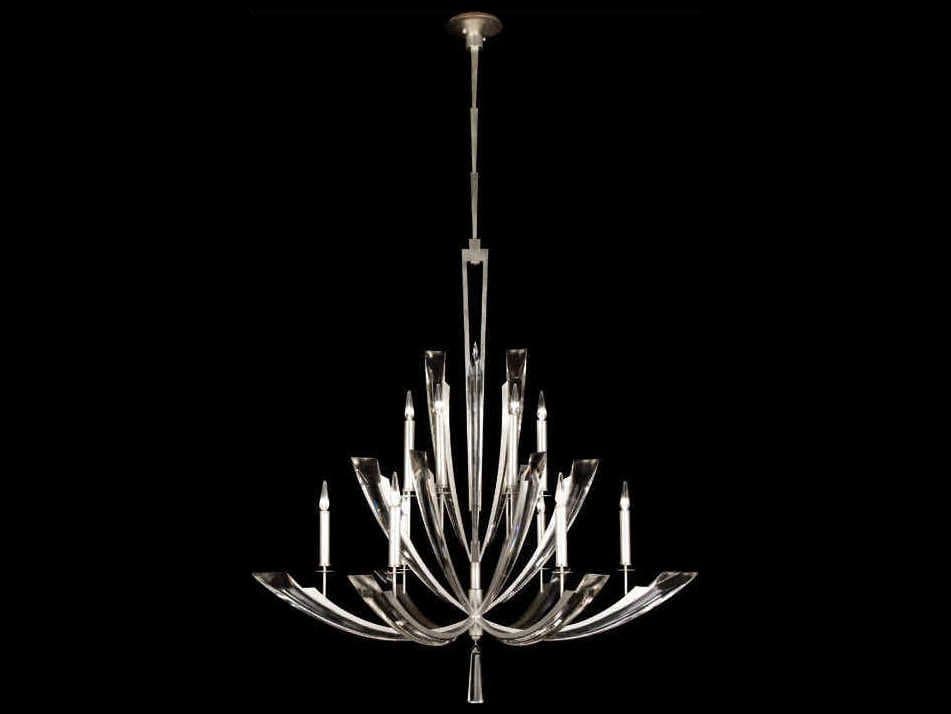Fine Art Handcrafted Lighting Vol De Cristal 12-Light Silver Crystal Candelabra Chandelier