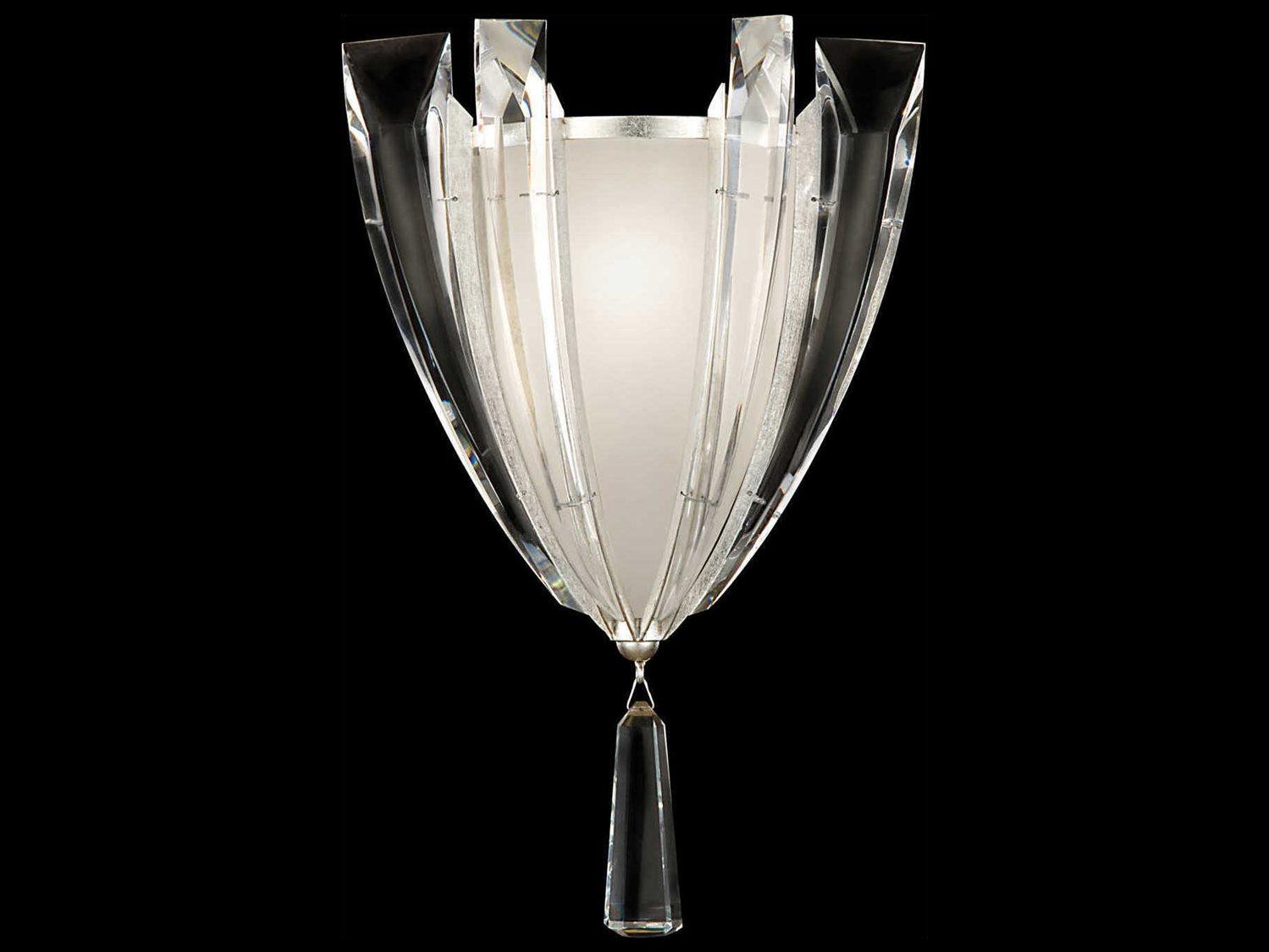 Fine Art Handcrafted Lighting Vol De Cristal Silver Crystal Wall Sconce