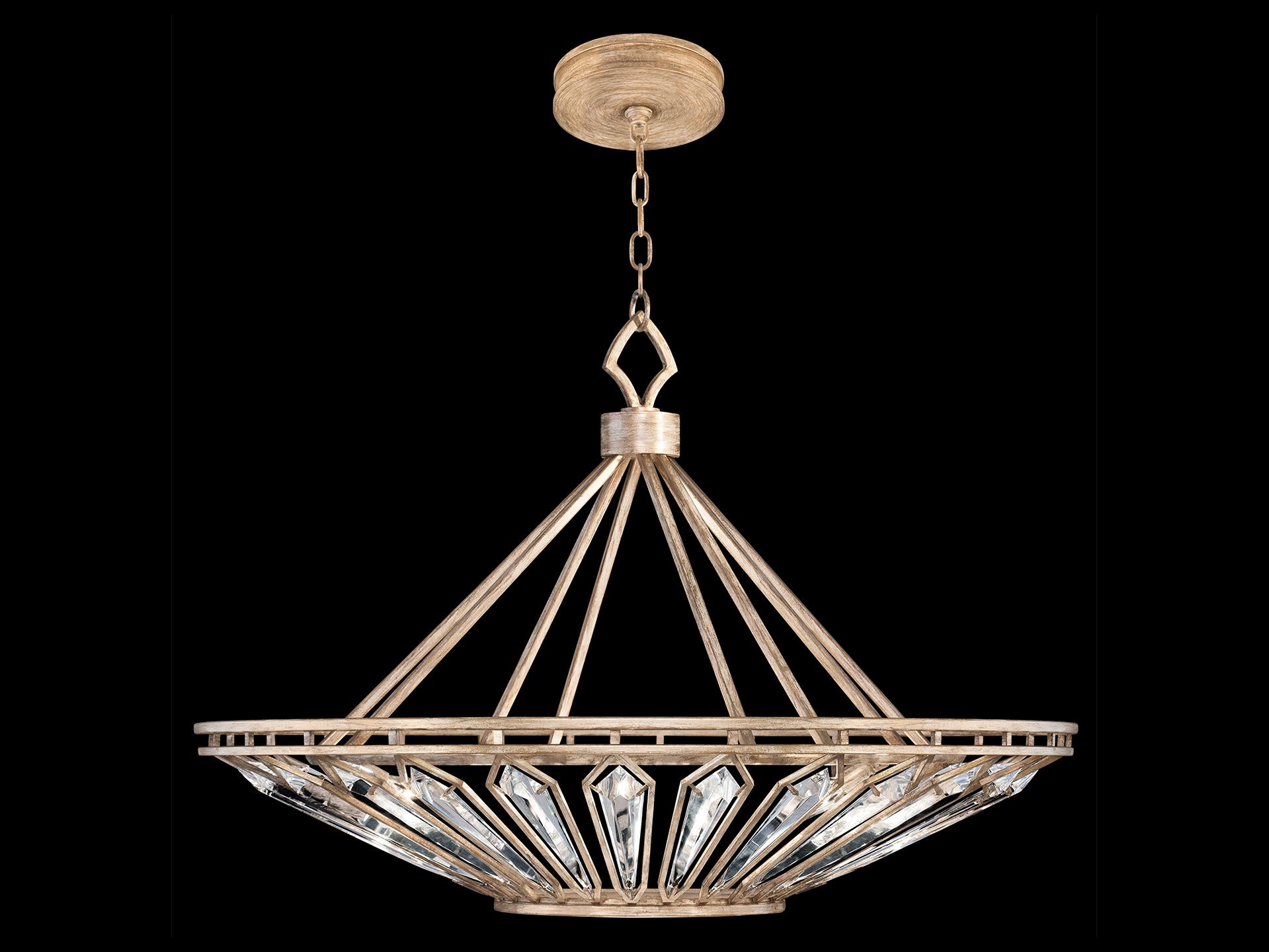 Fine Art Handcrafted Lighting Westminster 13-Light Gold Crystal Bowl Pendant