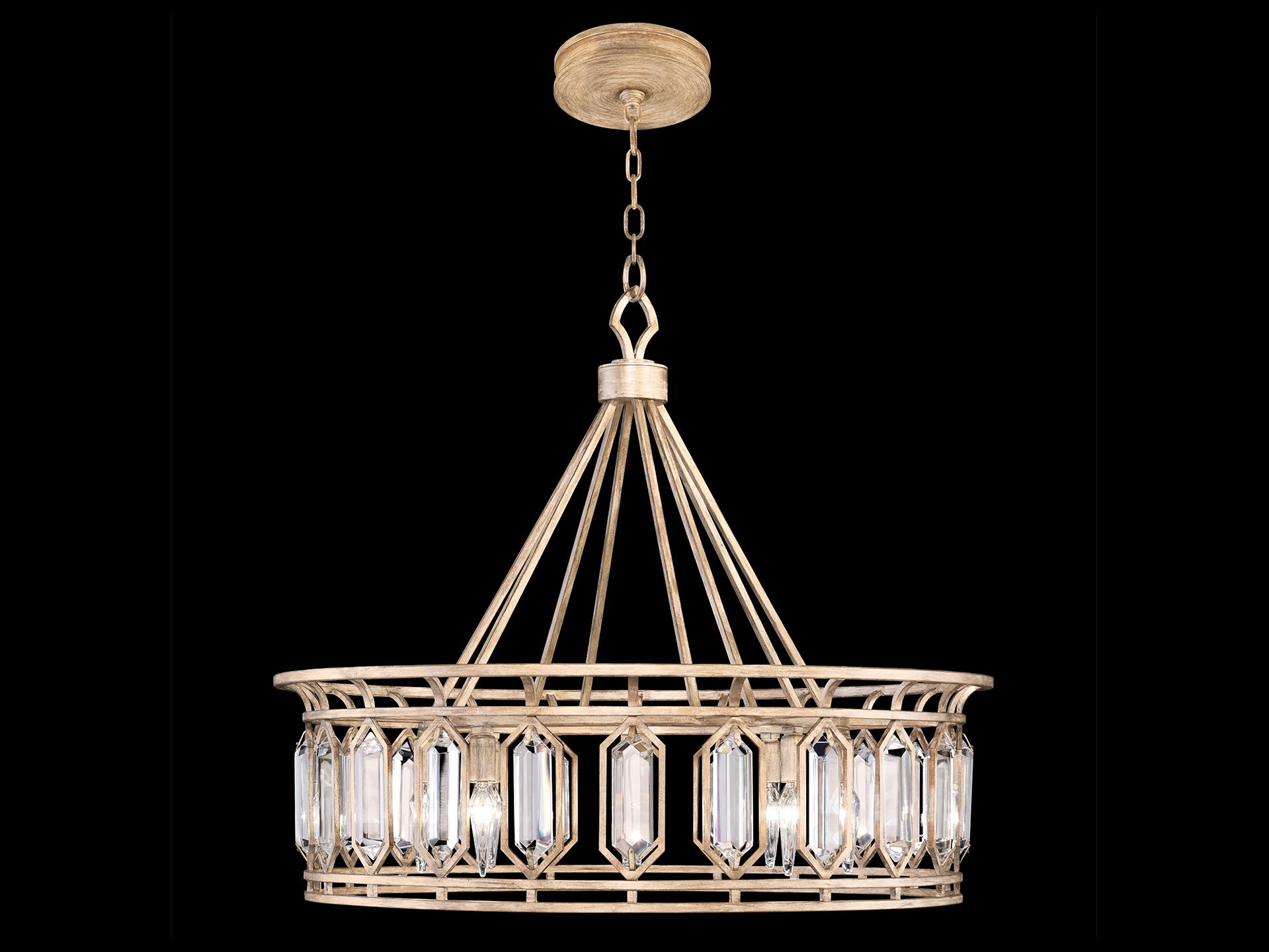 Fine Art Handcrafted Lighting Westminster 8-Light Gold Crystal Drum Pendant
