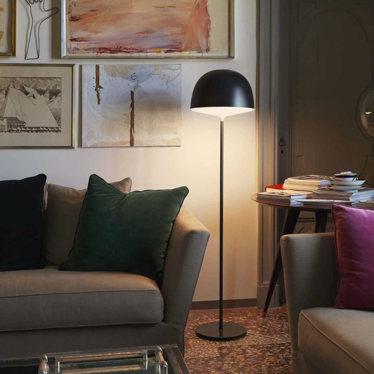 Fontana Arte Cheshire Black Floor Lamp