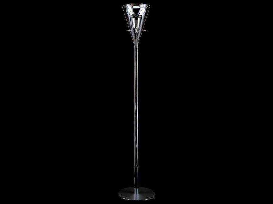 Fontana Arte Flute Glass with Polished Chrome Clear Floor Lamp