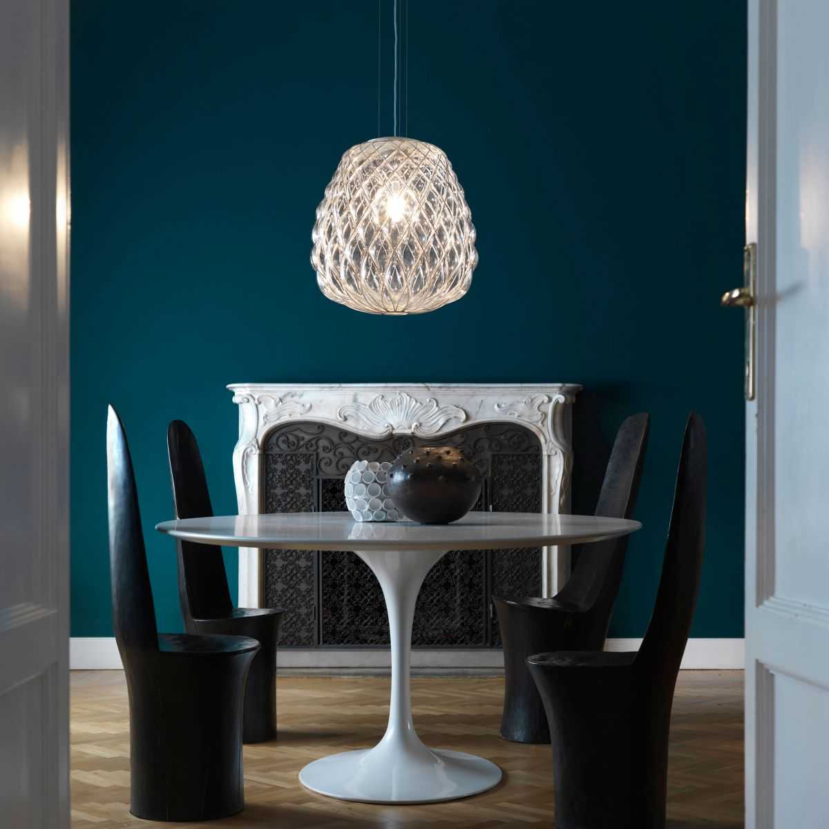 Fontana Arte Pinecone 1-Light Chrome Glass LED Round Pendant