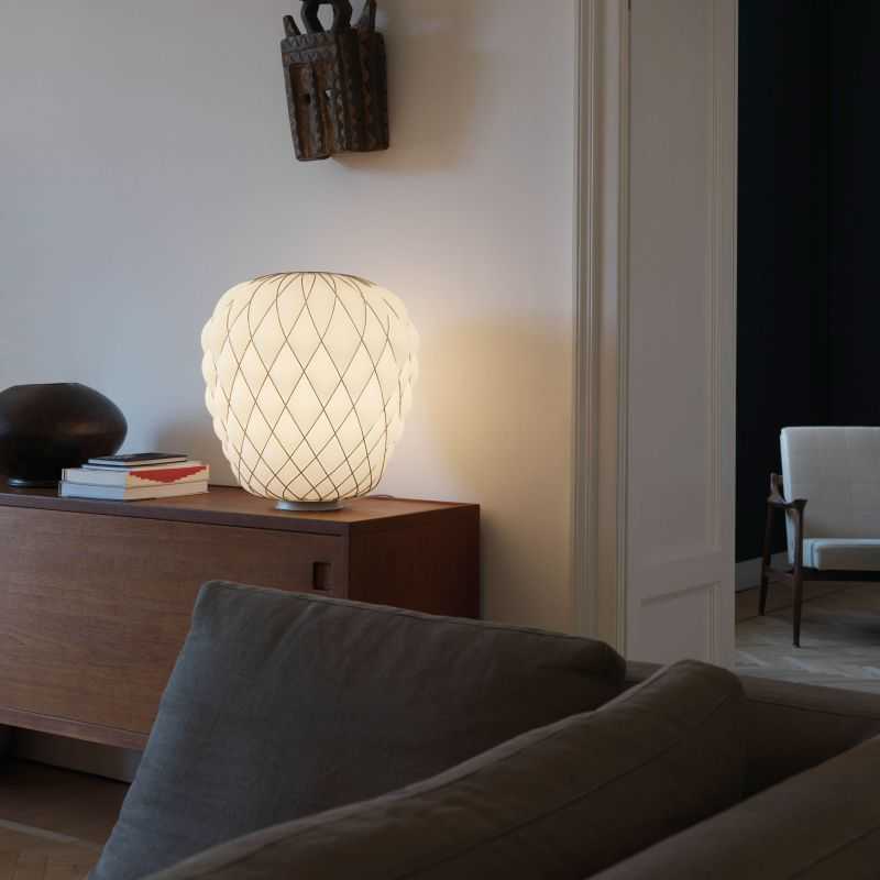 Fontana Arte Pinecone Chrome Glass Table Lamp