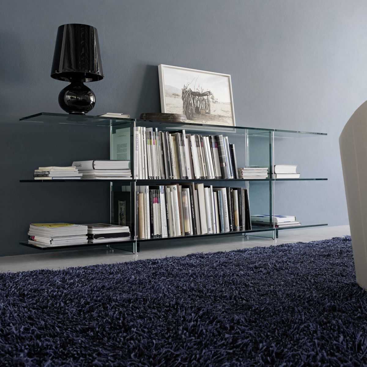 Fontana Arte Teso Rectangular Float Glass Console Table