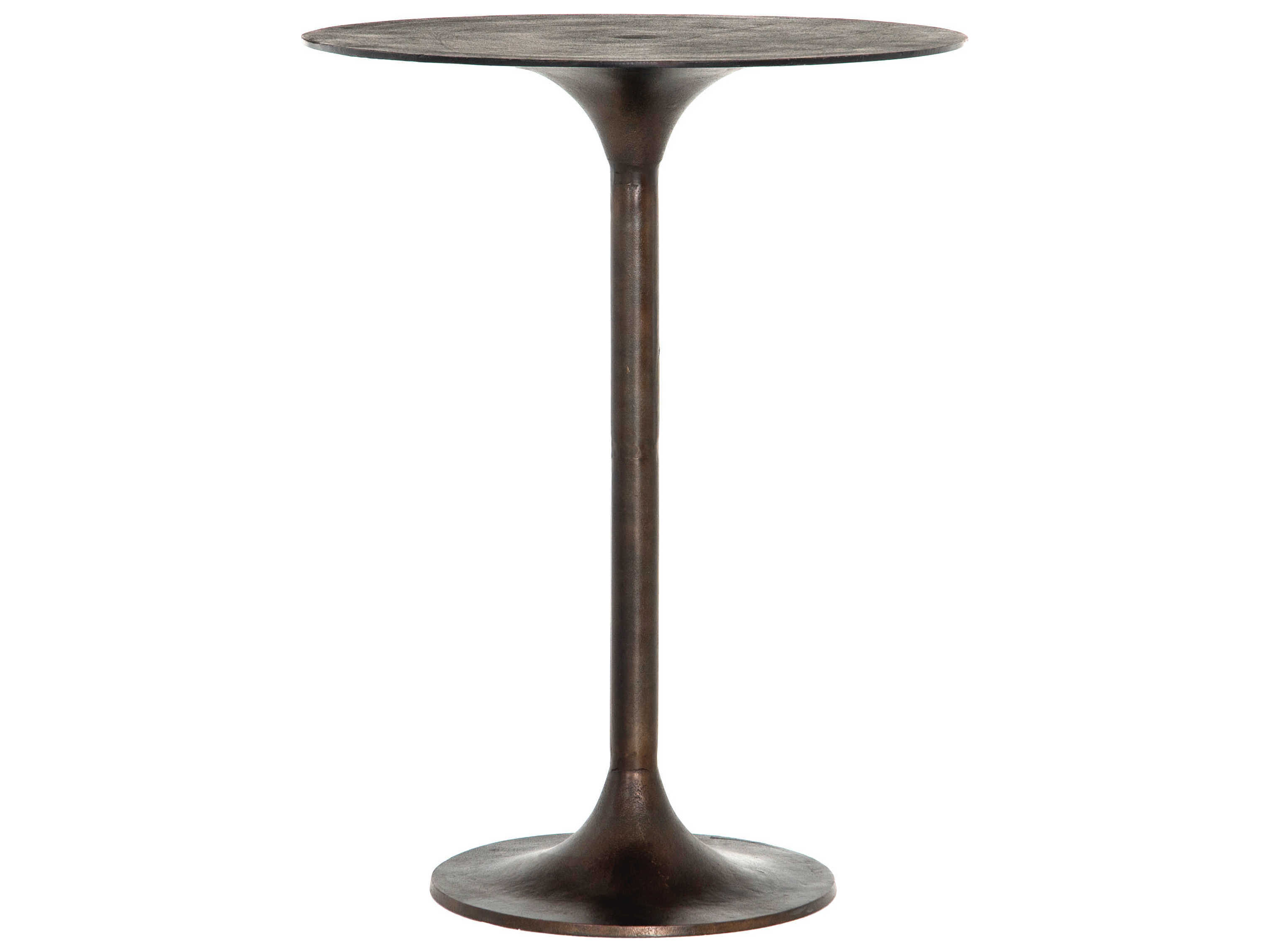 Luxecor Globetrotter Antique Rust Round Metal Bar Table
