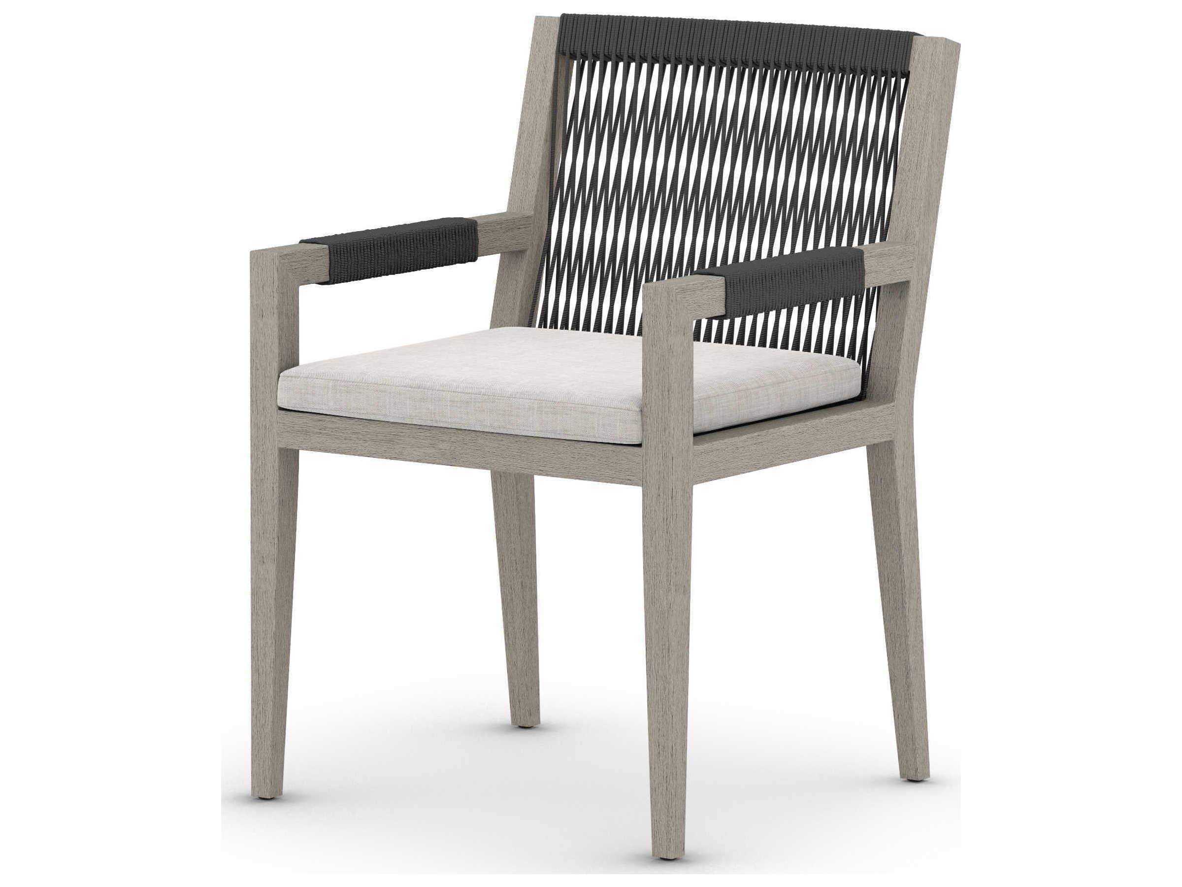 Four Hands Solano Sherwood Dining Armchair-Grey/Stone Grey
