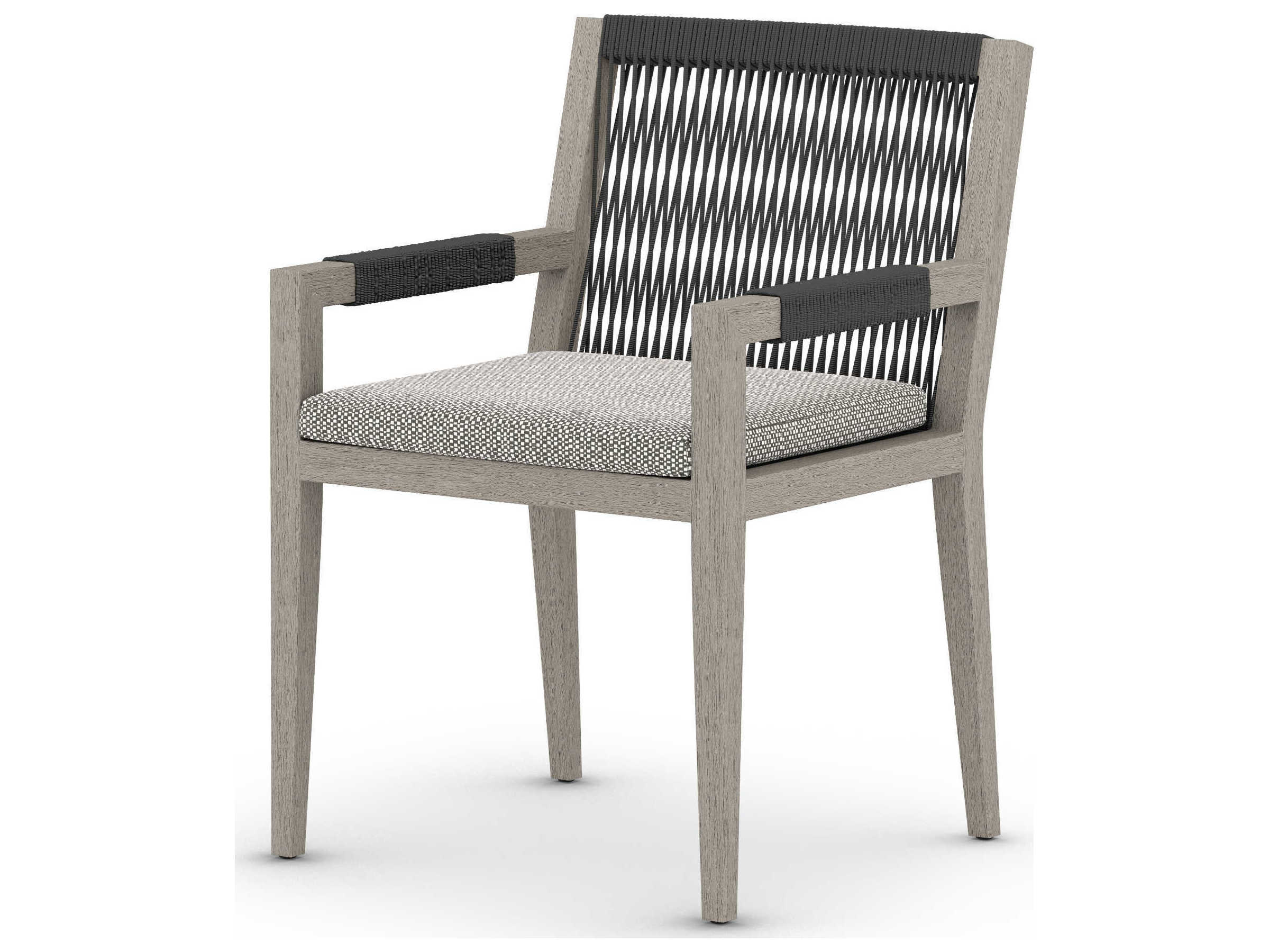 Four Hands Solano Sherwood Dining Armchair-Grey/Faye Ash