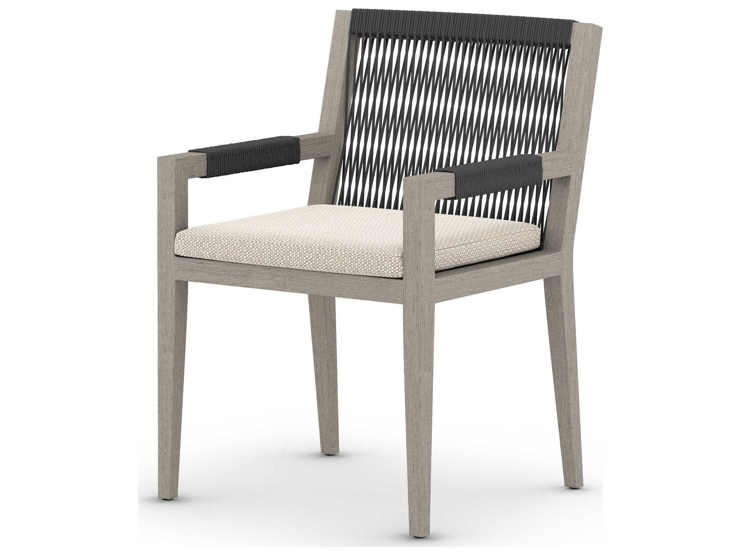 Four Hands Solano Sherwood Dining Armchair-Grey/Faye Sand