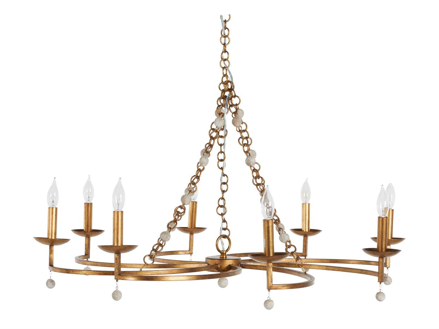 Gabby Carrie 8-Light Antique Goldwith Antiquewhite Candelabra Chandelier