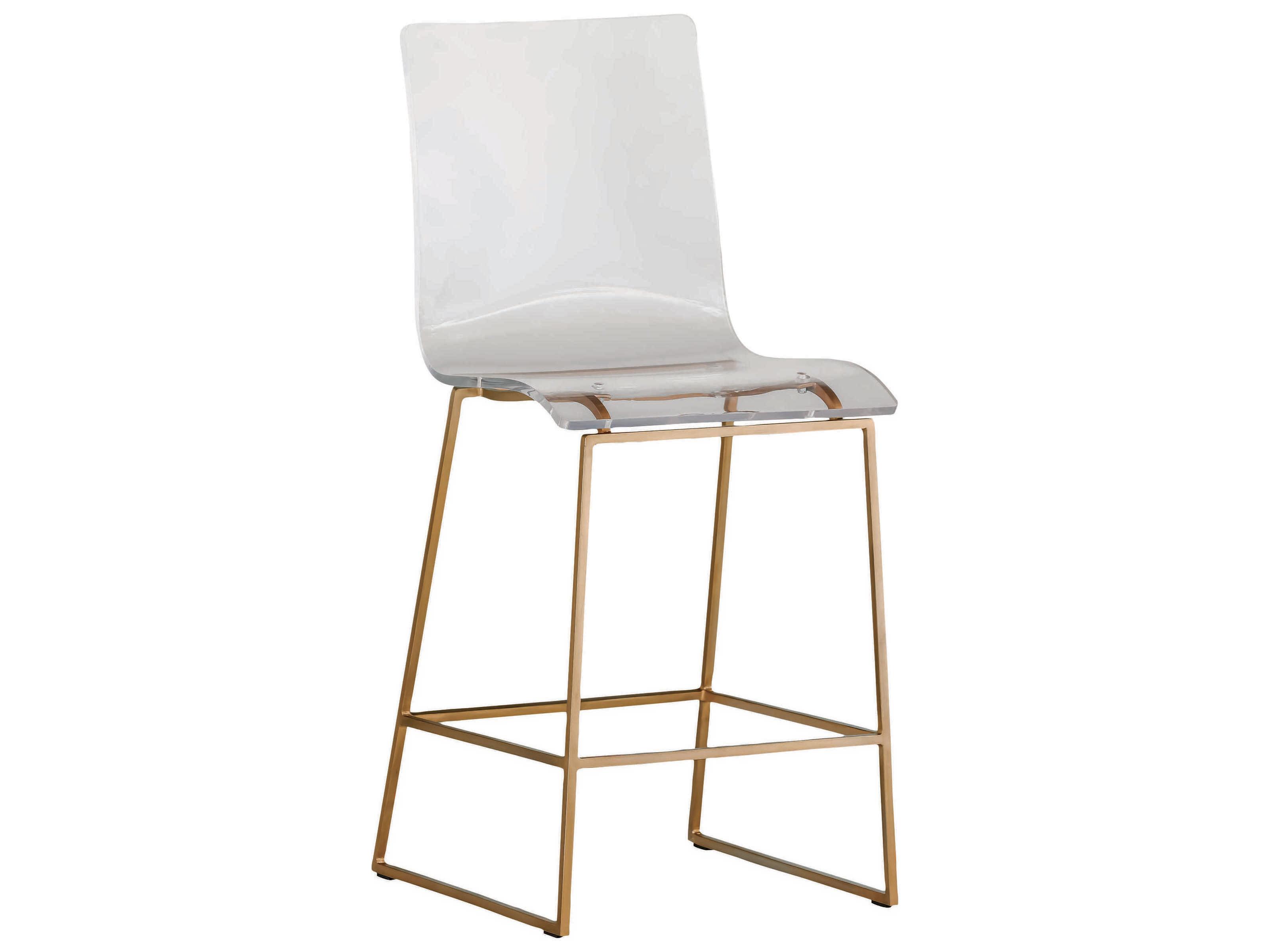 Gabby King Antique Gold & Clear Acrylic Counter Stool