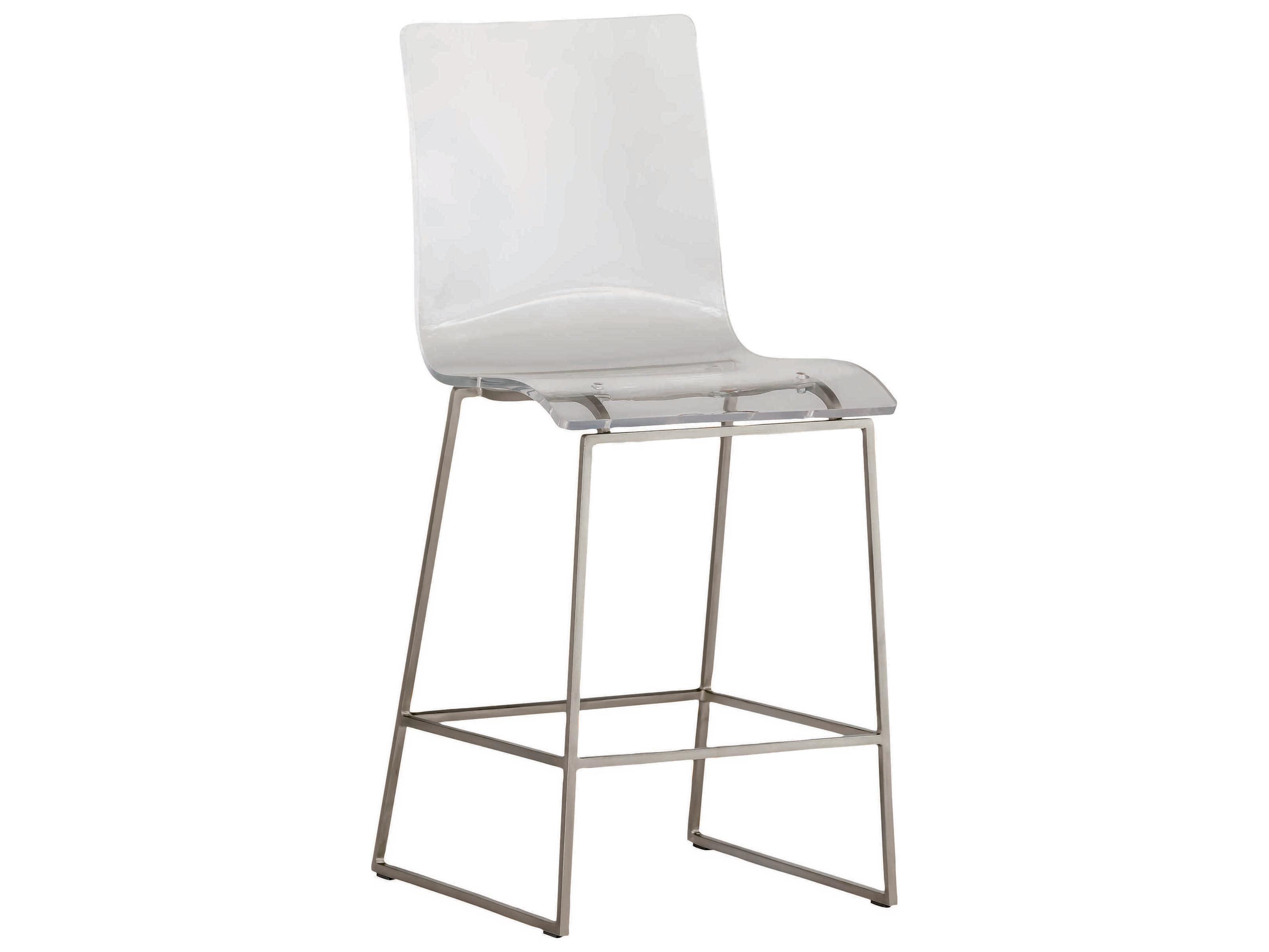 Gabby King Antique Silver & Clear Acrylic Counter Stool