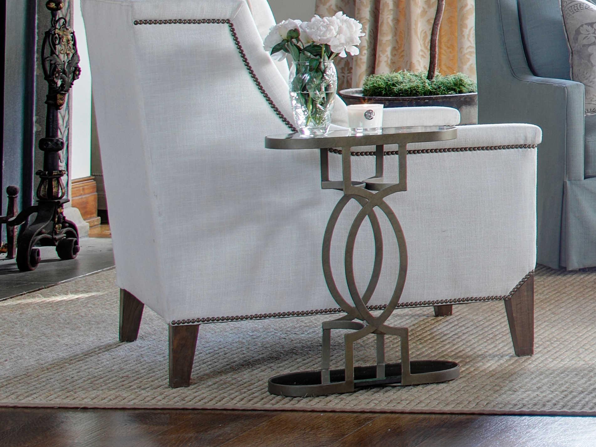 Gabby Natasha Oval Mirror & Antique Brass End Table