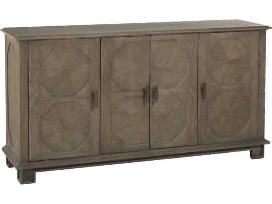 Gabby Rhodes 65" Oak Wood Charcoal Antique Brass Media Console