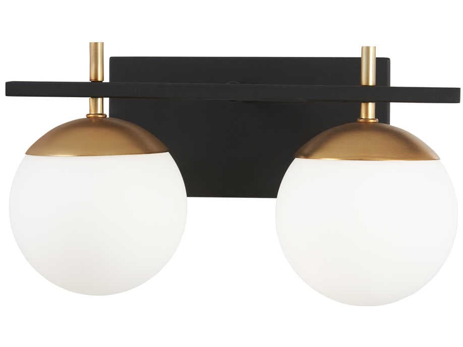 George Kovacs Alluria 3-Light Weathered Black Autumn Gold Glass Vanity Light
