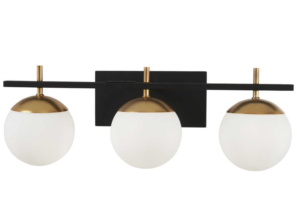 George Kovacs Alluria 4-Light Weathered Black Autumn Gold Glass Vanity Light