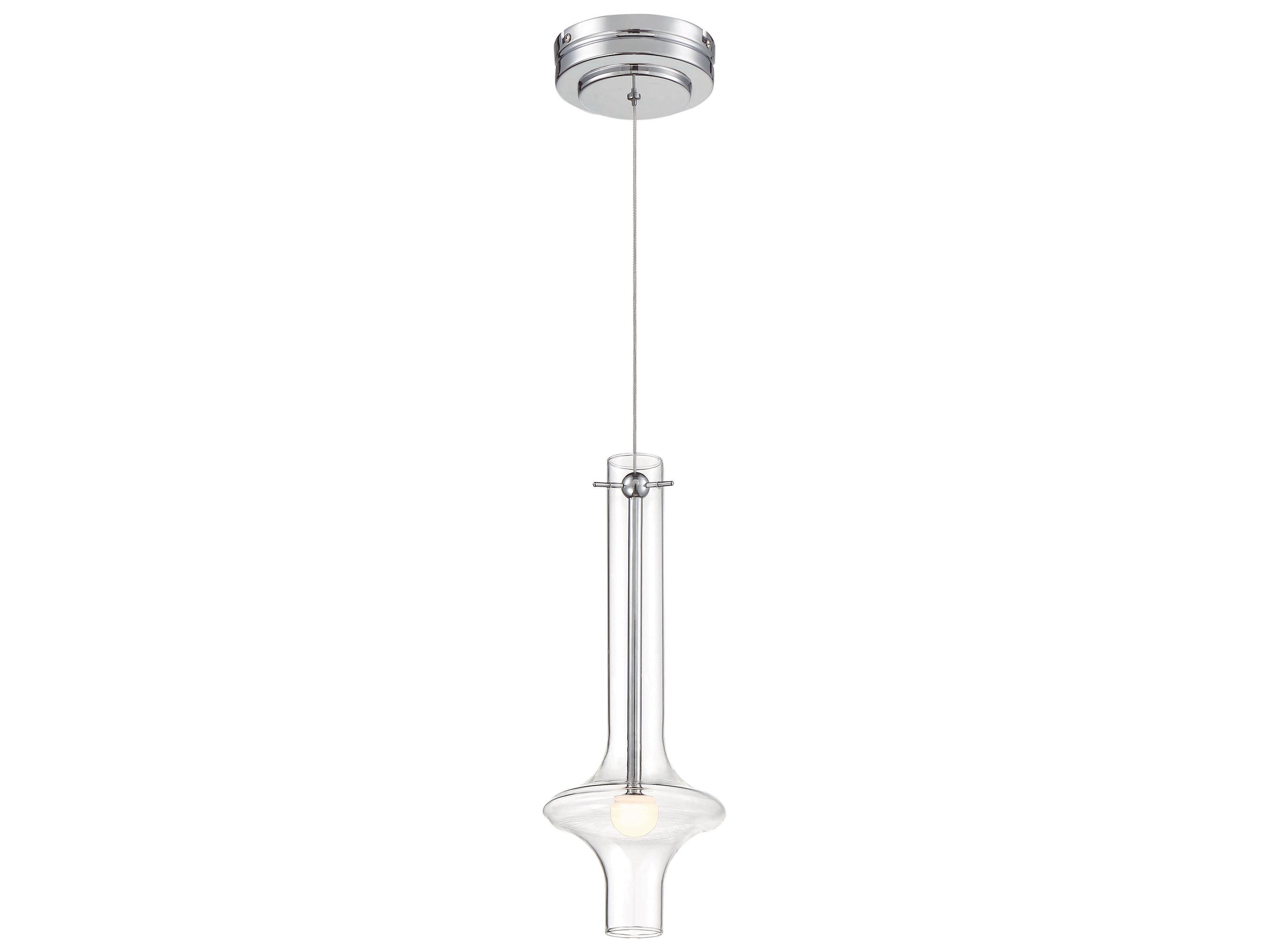 George Kovacs Bottleneck 1-Light Chrome Glass LED Geometric Mini Pendant