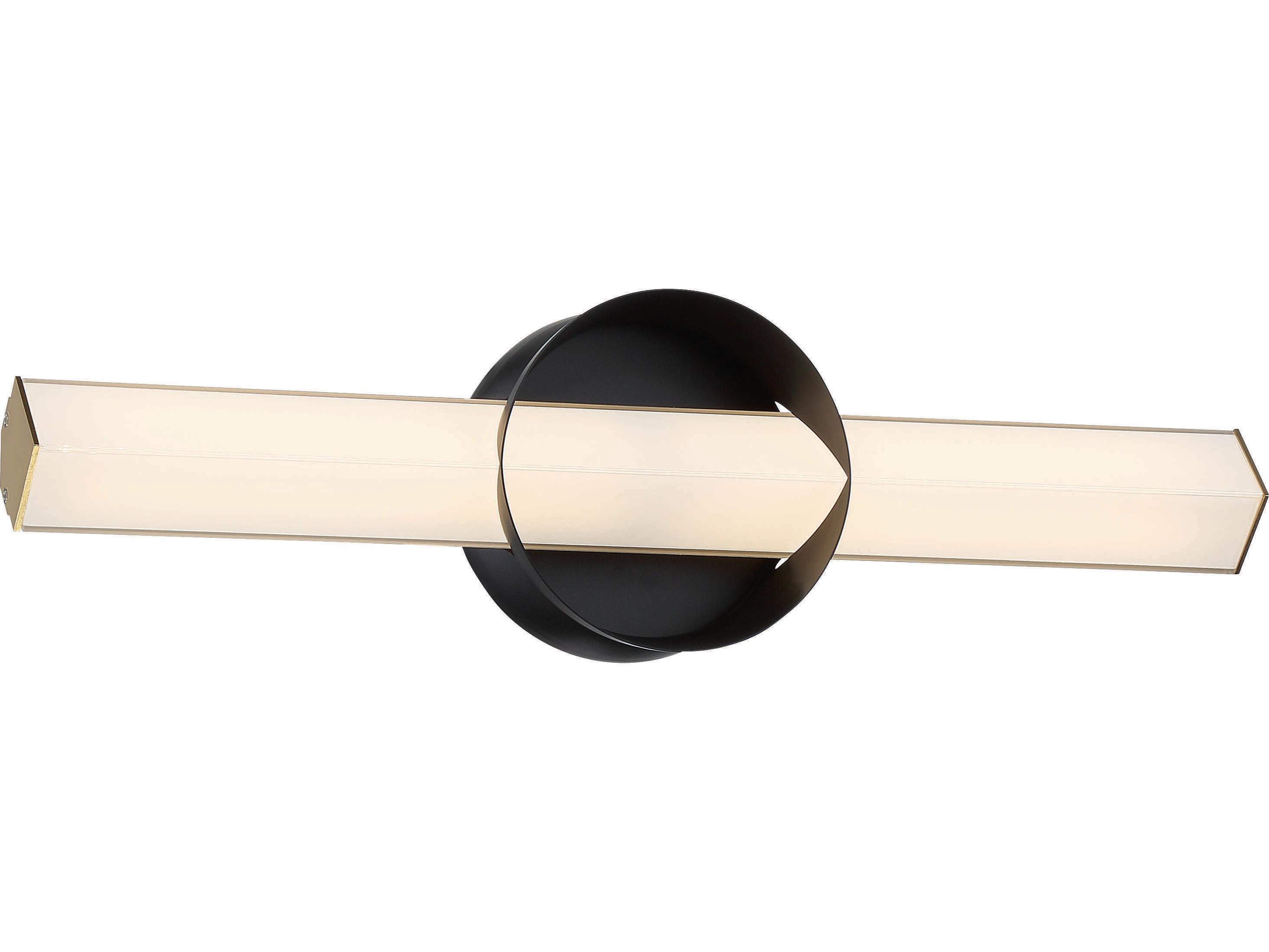 George Kovacs Inner Circle 1-Light Coal Honey Gold Black Glass LED Vanity Light