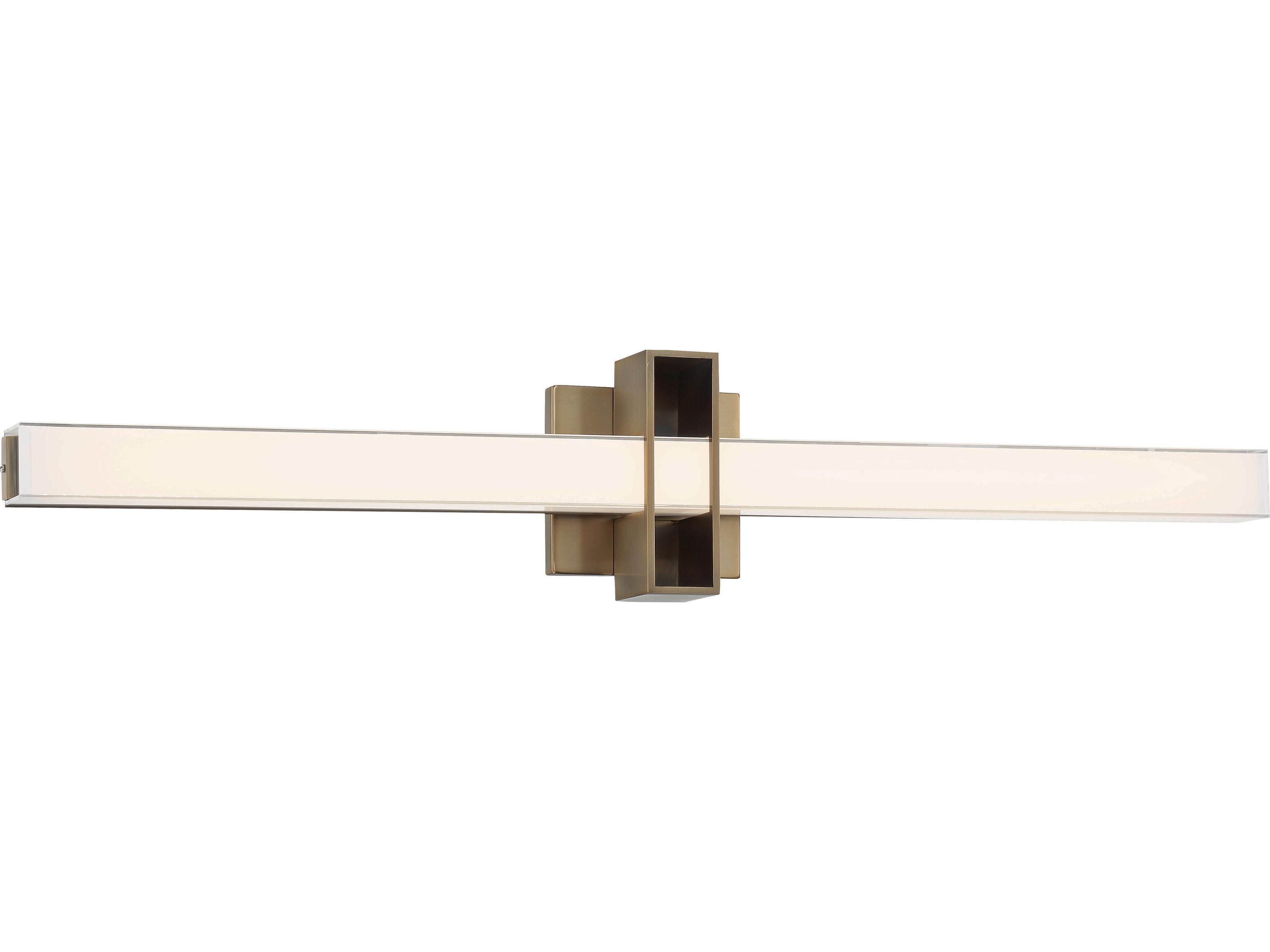 George Kovacs Major 1-Light Aged Brass Glass LED Vanity Light