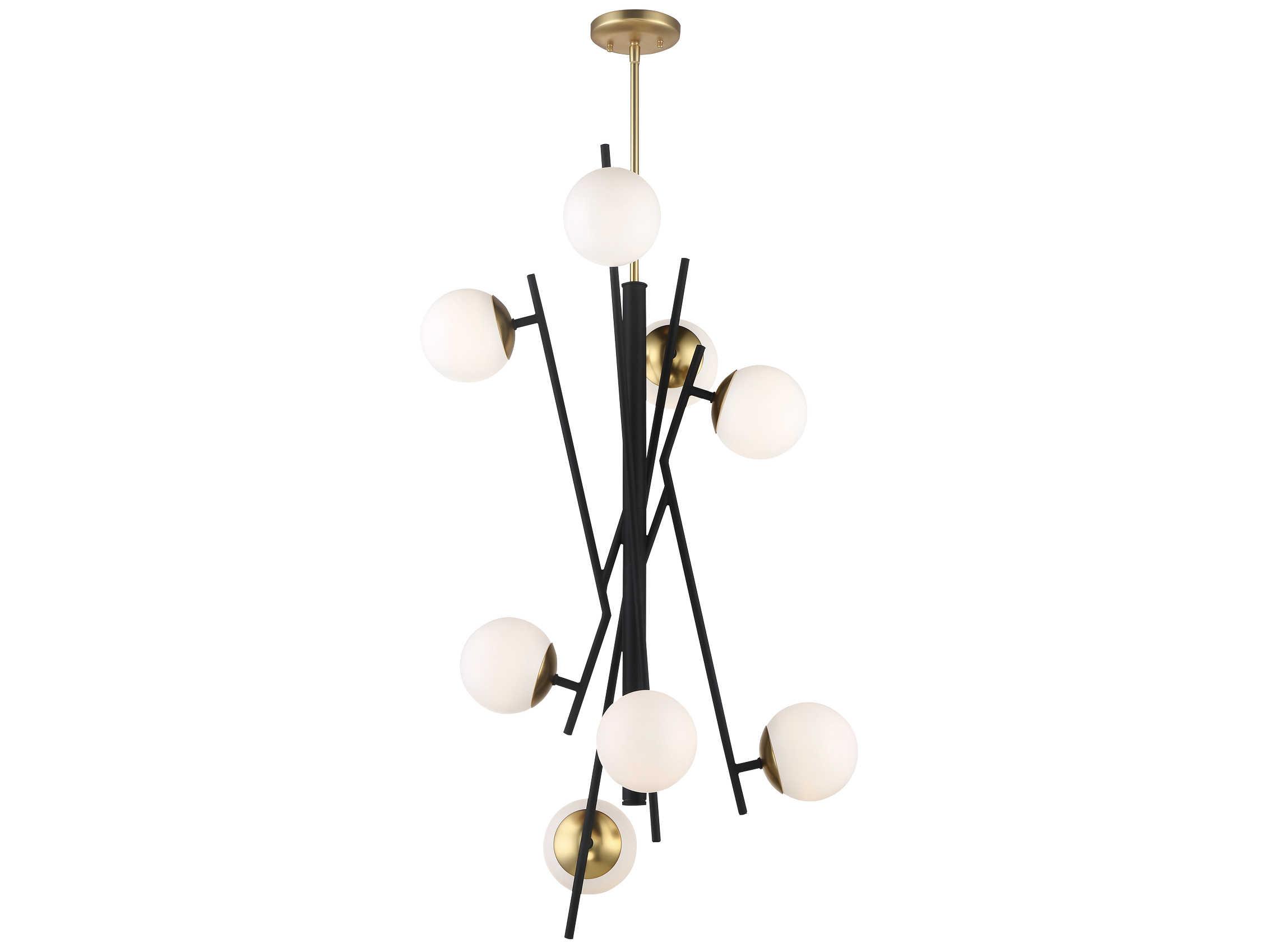 George Kovacs Alluria 8-Light Weathered Black Autumn Gold Glass Globe Chandelier