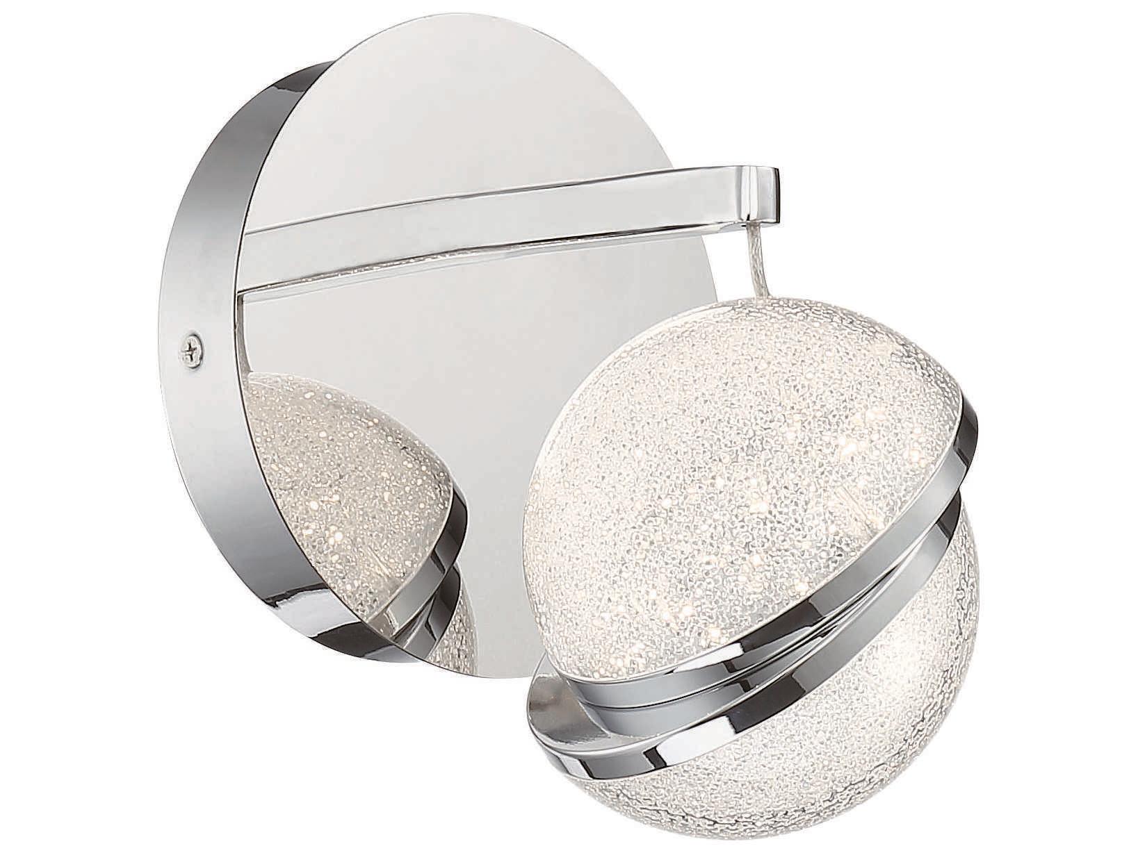 George Kovacs Silver Slice 1-Light Chrome Crystal LED Wall Sconce