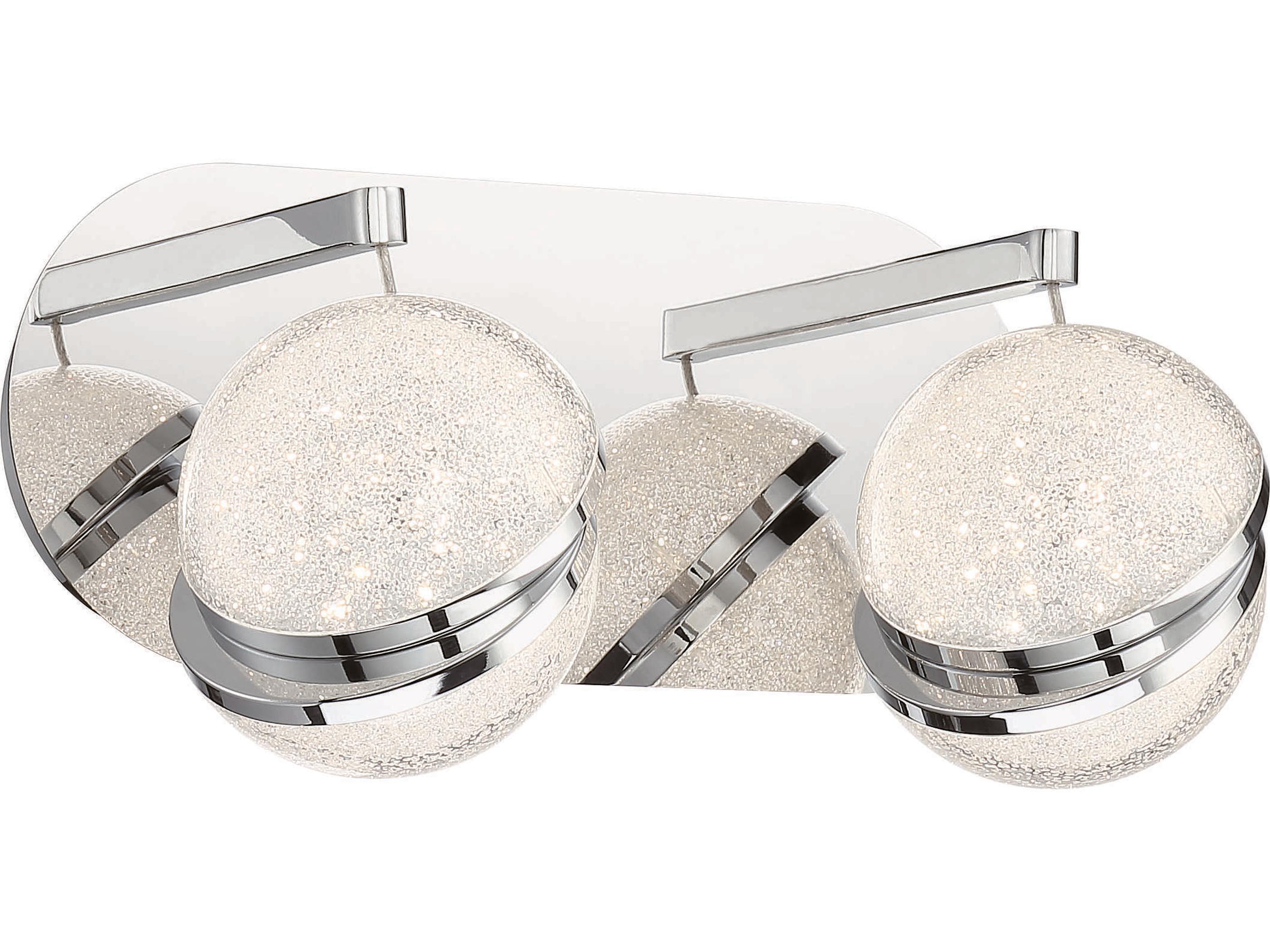 George Kovacs Silver Slice 2-Light Chrome Crystal LED Vanity Light