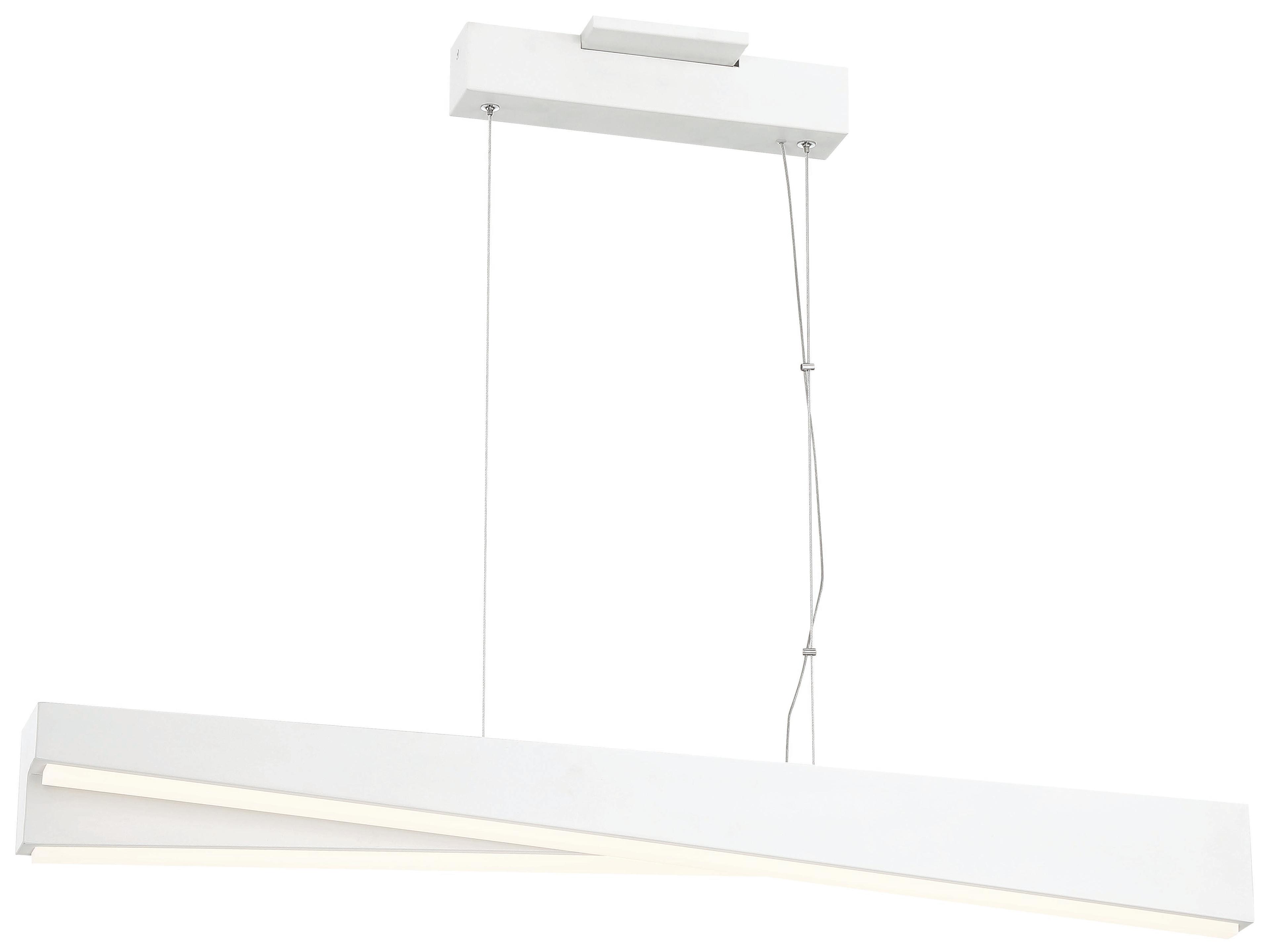 George Kovacs So Inclined 1-Light Sand White LED Geometric Linear Island Pendant