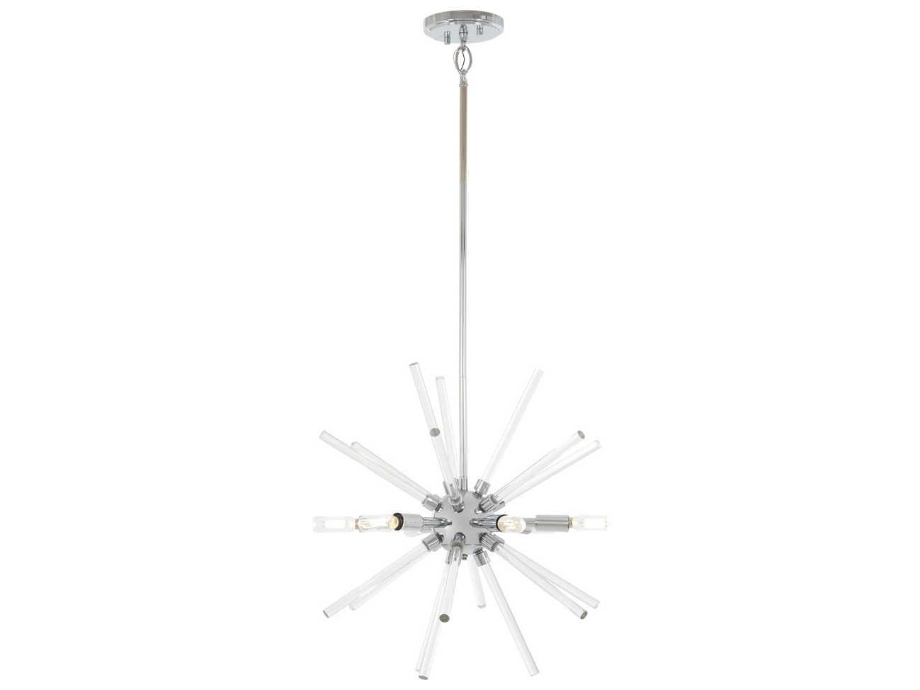George Kovacs Spiked 6-Light Chrome Crystal Geometric Sputnik Pendant