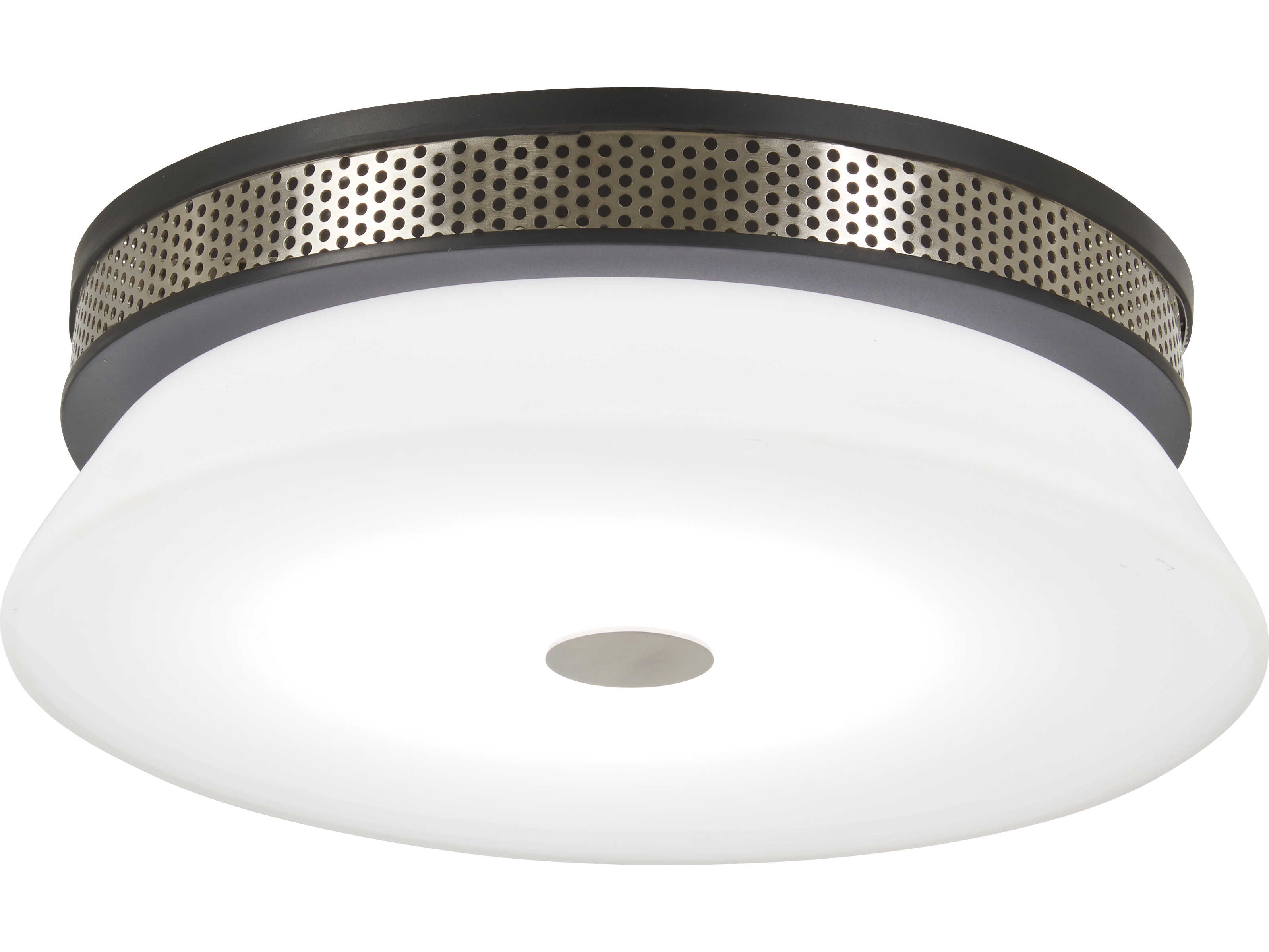 George Kovacs Taunten 1-Light Coal Brushed Nickel Black Glass LED Bowl Flush Mount