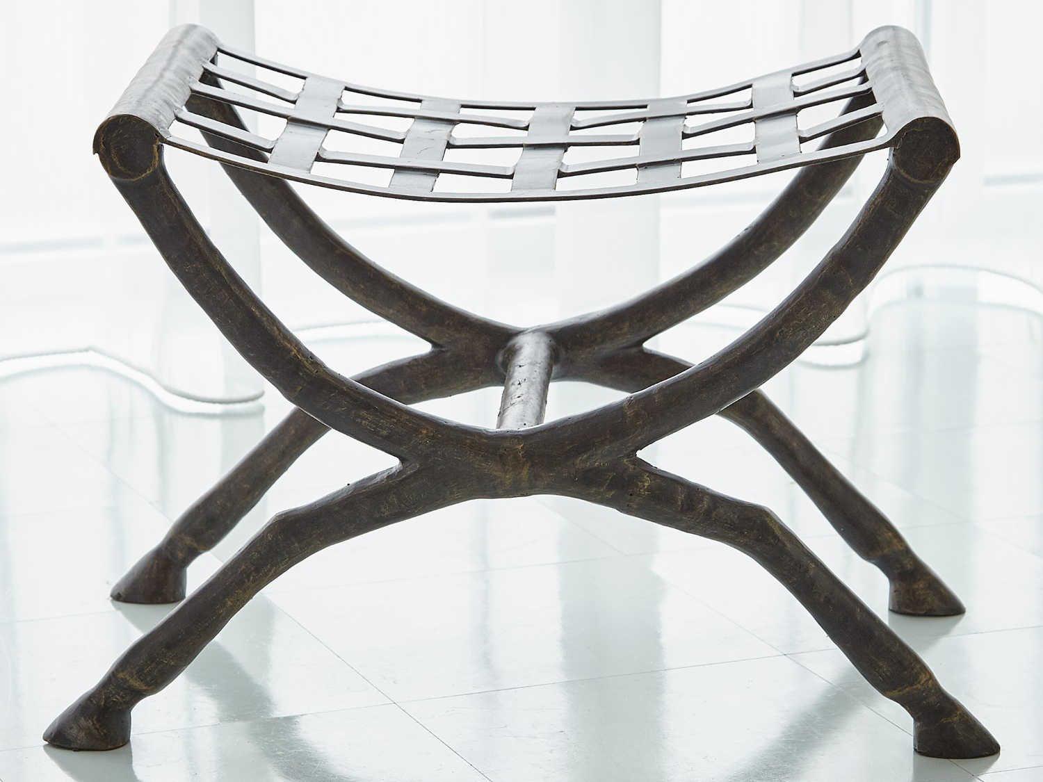 Global Views Bronze Accent Bench
