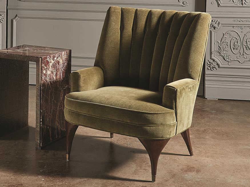Global Views Brown Fabric Accent Chair