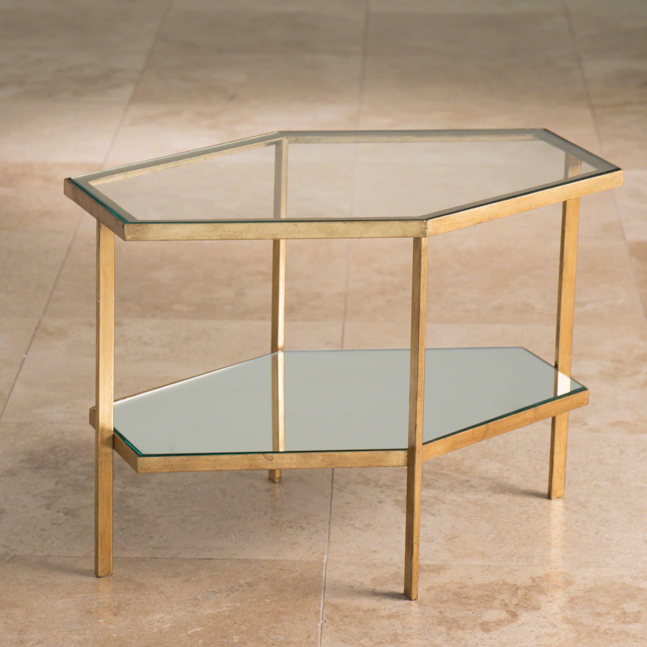 Global Views Hexagon Glass Coffee Table